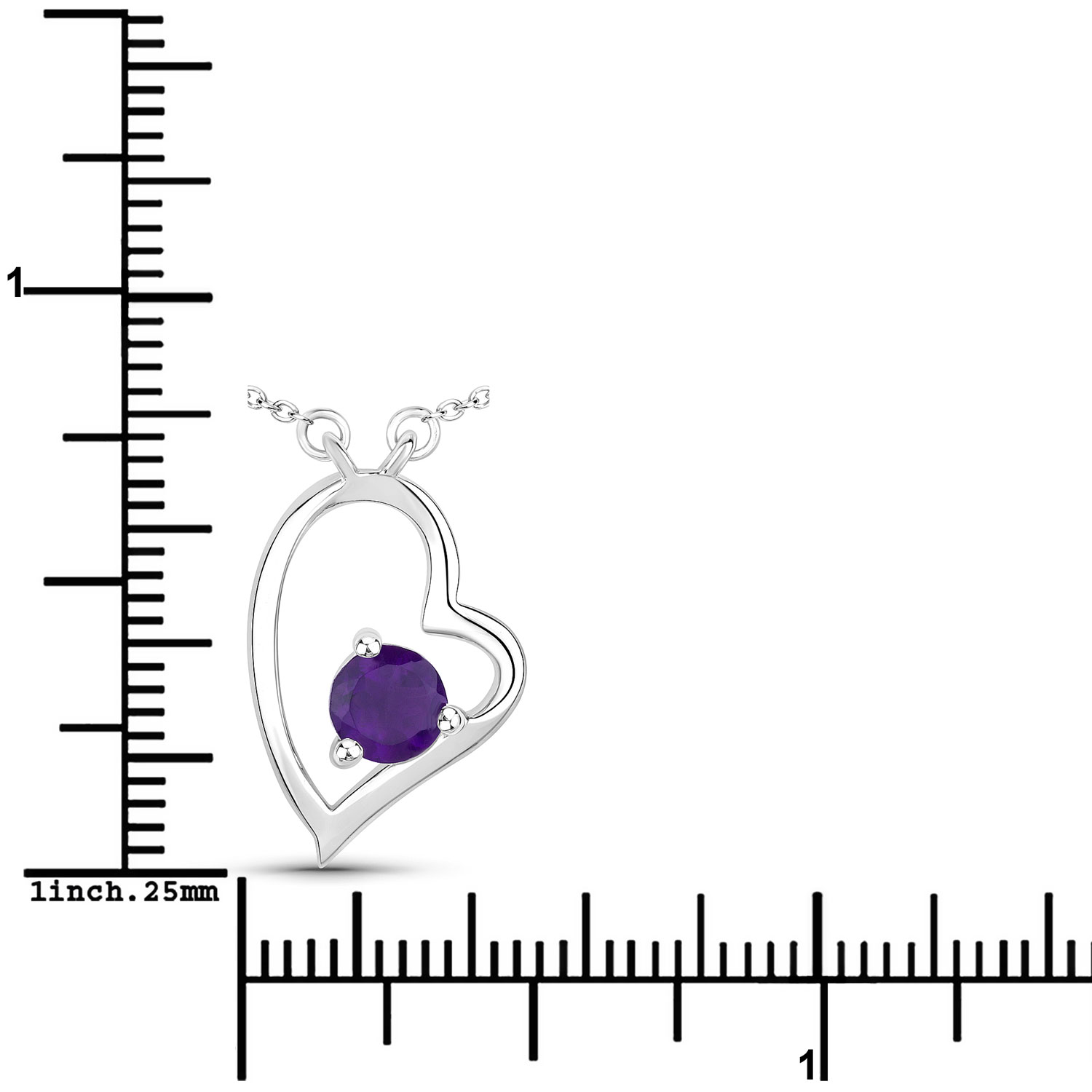 0.43 Carat Genuine Amethyst .925 Sterling Silver Necklace