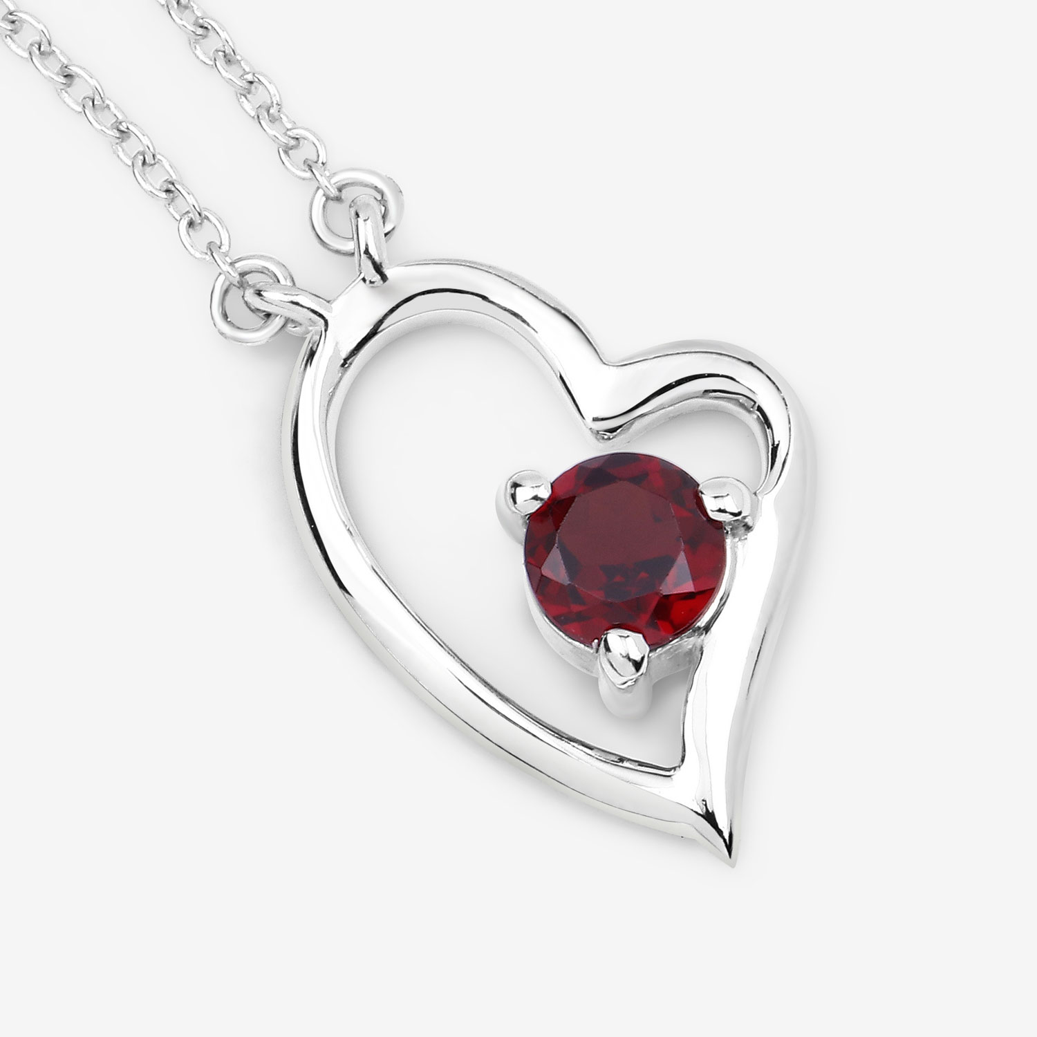 0.60 Carat Genuine Garnet .925 Sterling Silver Necklace