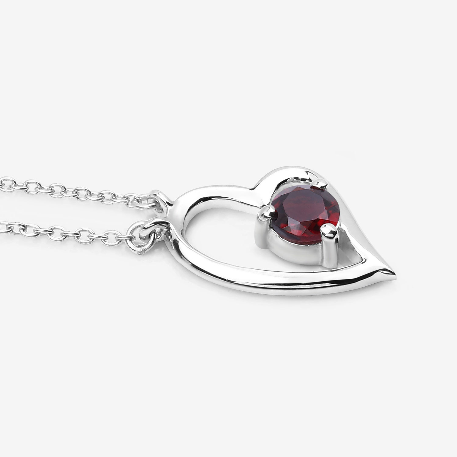 0.60 Carat Genuine Garnet .925 Sterling Silver Necklace