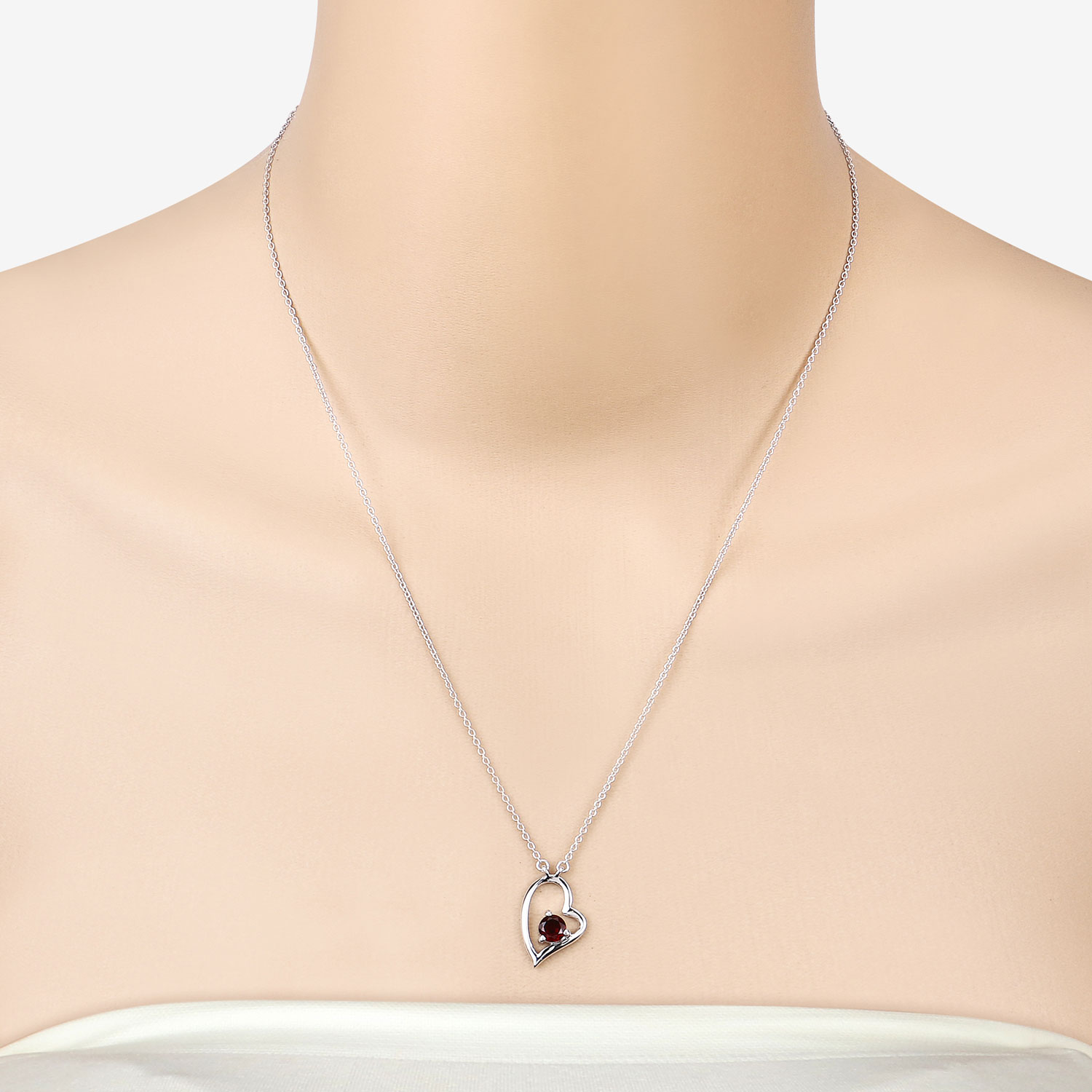 0.60 Carat Genuine Garnet .925 Sterling Silver Necklace