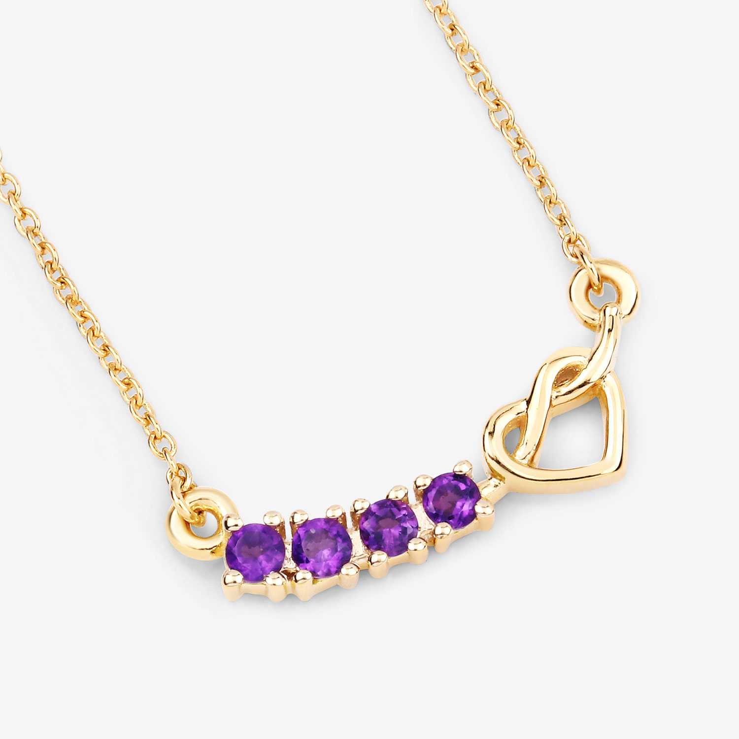0.24 Carat Genuine Amethyst .925 Sterling Silver Necklace