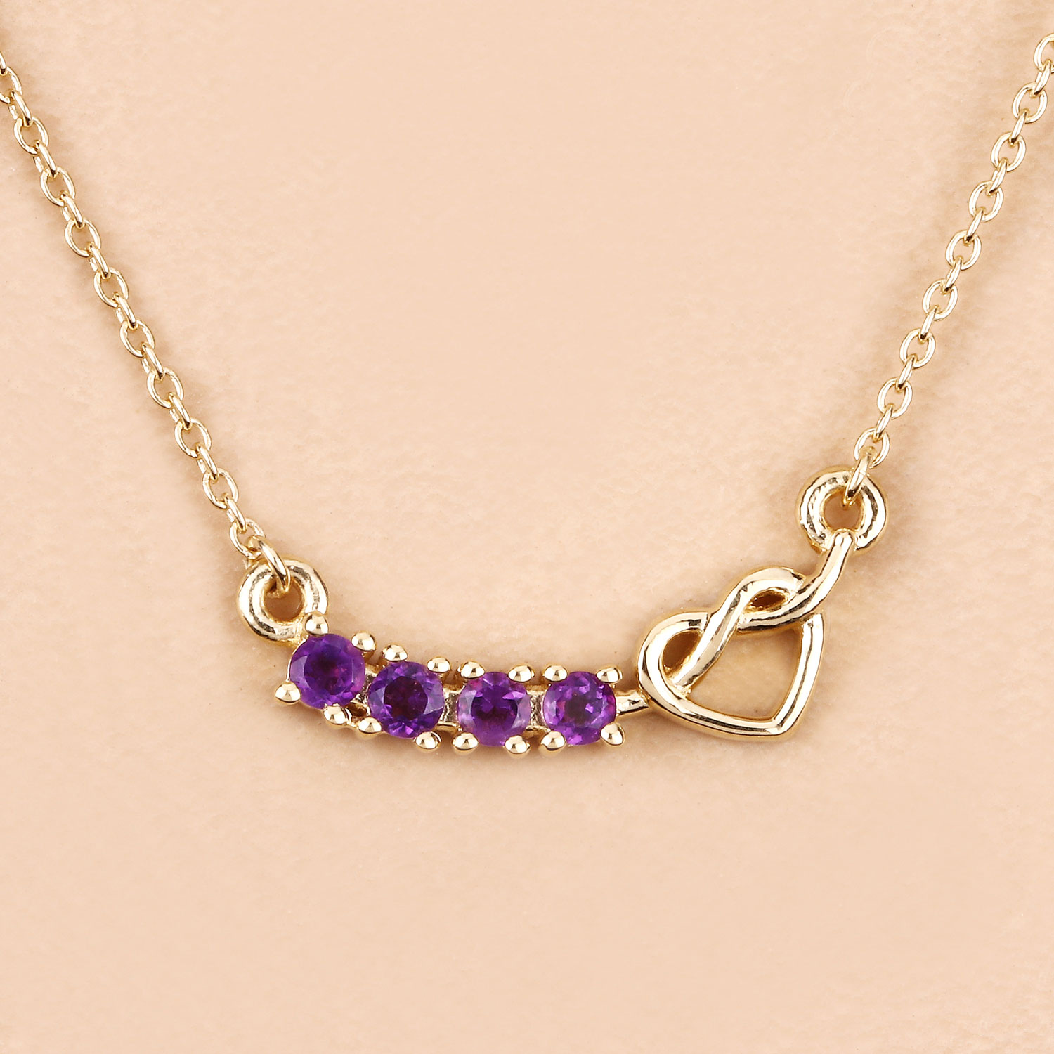 0.24 Carat Genuine Amethyst .925 Sterling Silver Necklace
