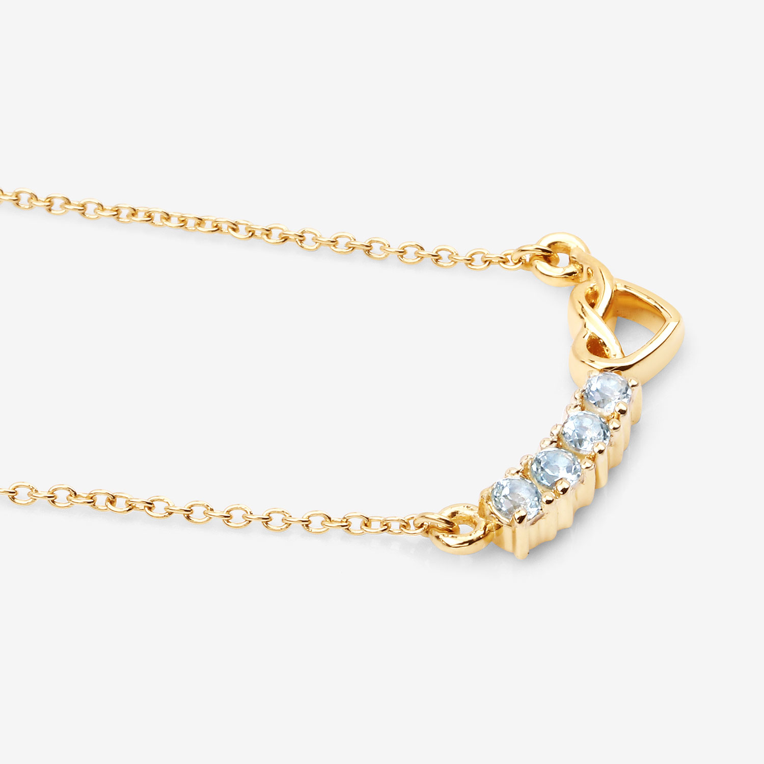 0.24 Carat Genuine Aquamarine .925 Sterling Silver Necklace