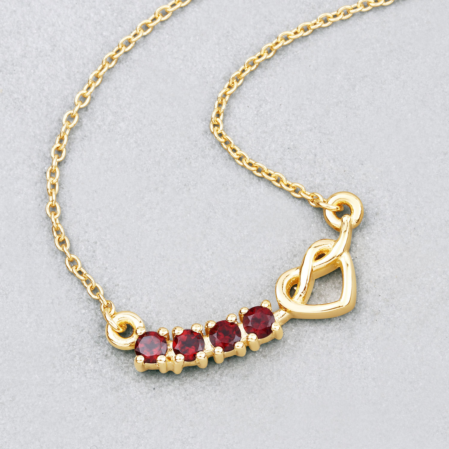 0.32 Carat Genuine Garnet .925 Sterling Silver Necklace