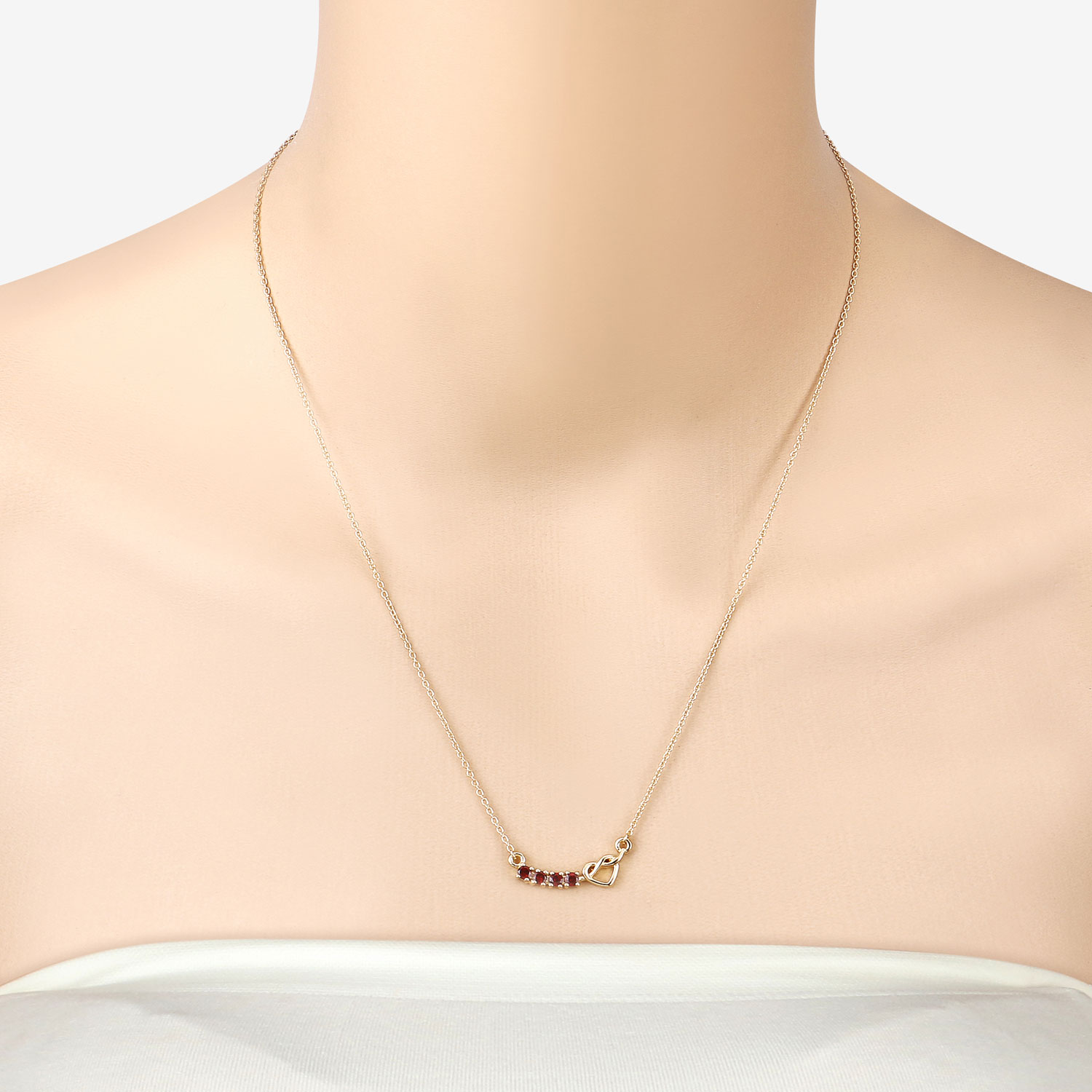 0.32 Carat Genuine Garnet .925 Sterling Silver Necklace