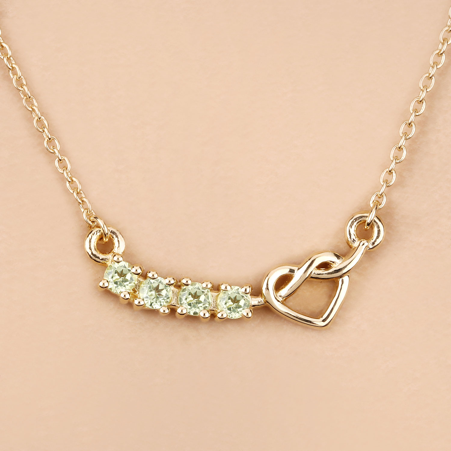 0.28 Carat Genuine Peridot .925 Sterling Silver Necklace