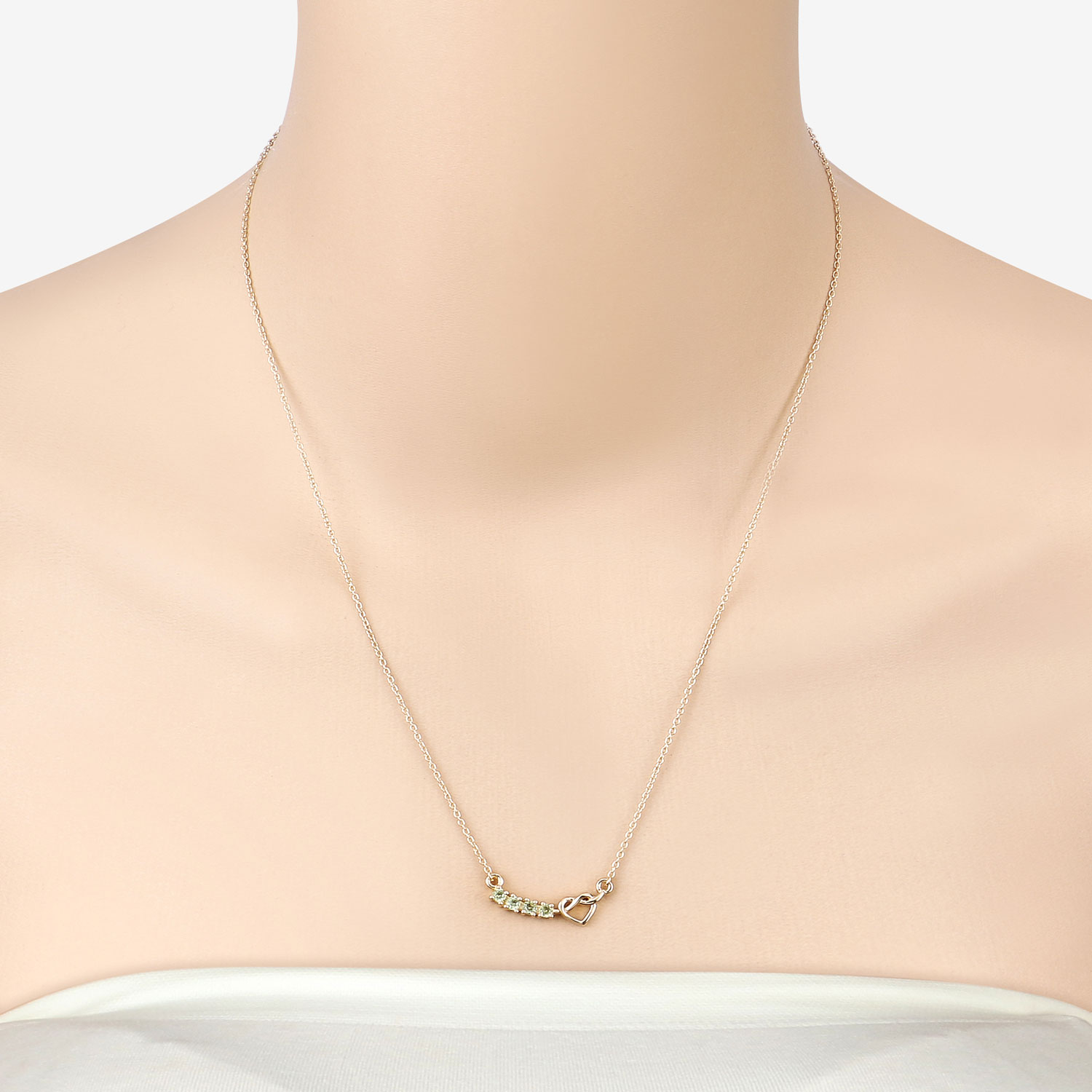 0.28 Carat Genuine Peridot .925 Sterling Silver Necklace