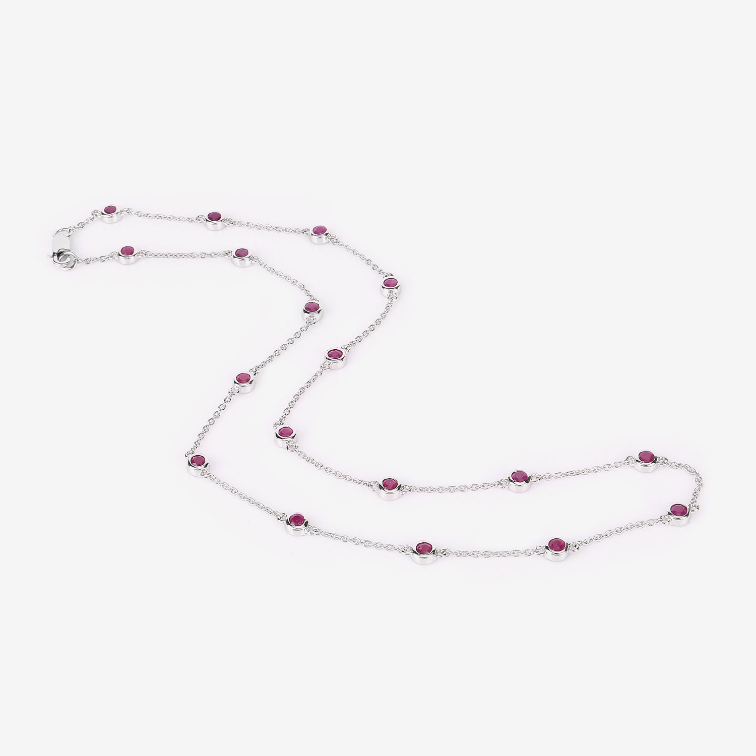 2.34 Carat Genuine Ruby .925 Sterling Silver Necklace