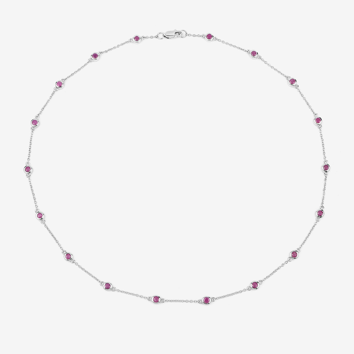 2.34 Carat Genuine Ruby .925 Sterling Silver Necklace