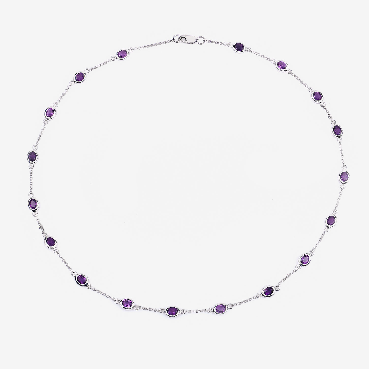 6.12 Carat Genuine Amethyst .925 Sterling Silver Necklace