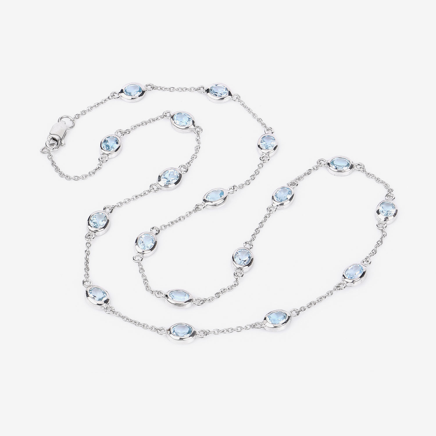 6.48 Carat Genuine Blue Topaz .925 Sterling Silver Necklace