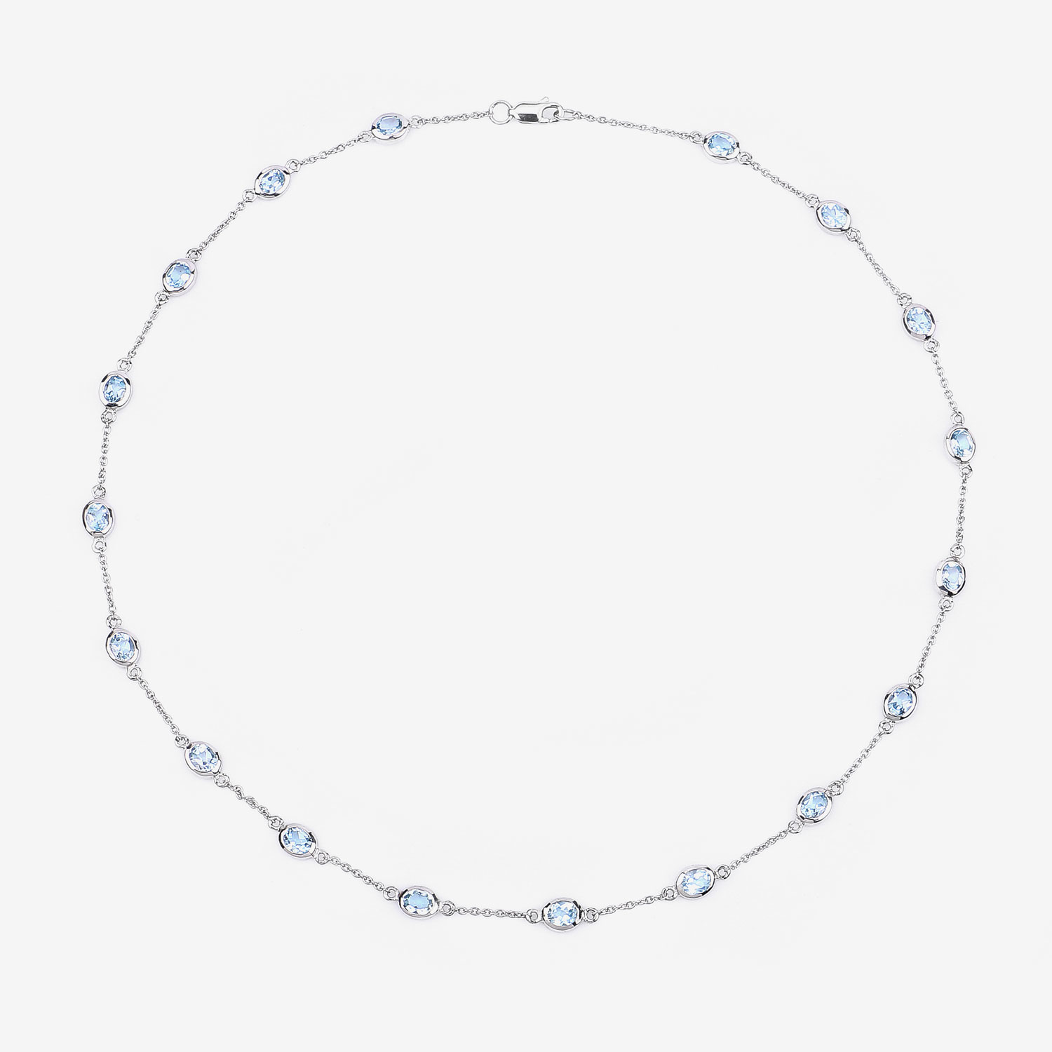 6.48 Carat Genuine Blue Topaz .925 Sterling Silver Necklace