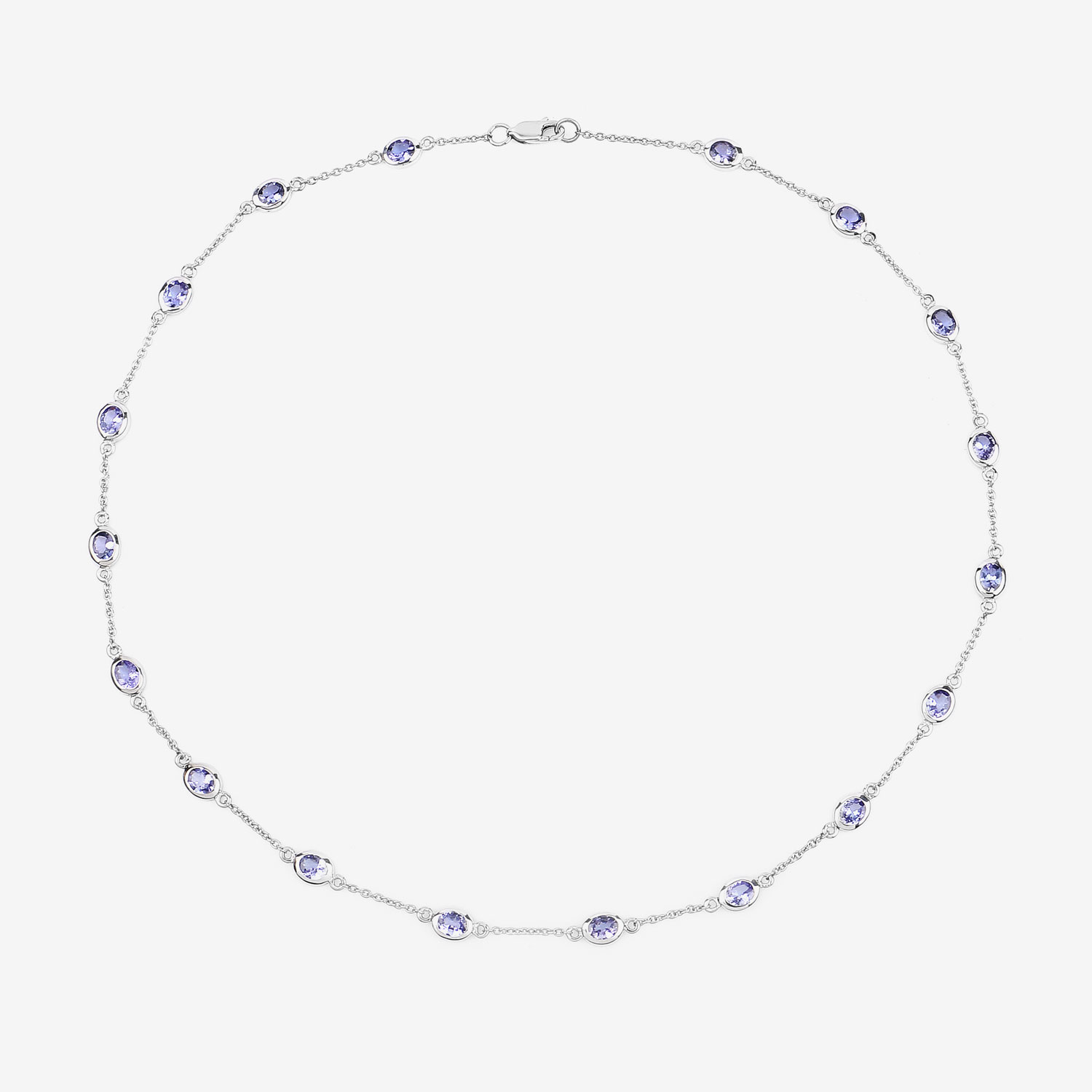 5.94 Carat Genuine Tanzanite .925 Sterling Silver Necklace