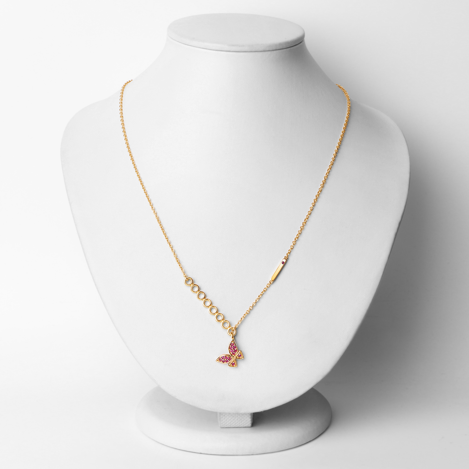 18K Yellow Gold Plated 0.30 Carat Genuine Ruby .925 Sterling Silver Necklace