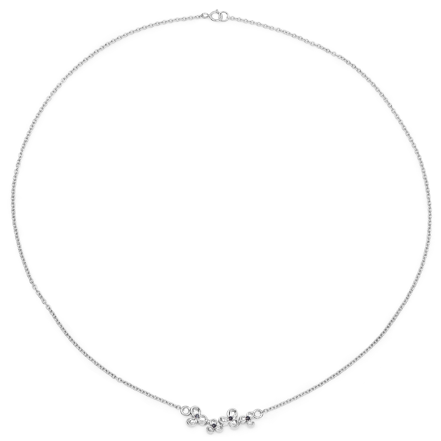 0.08 Carat Genuine Blue Sapphire .925 Sterling Silver Necklace