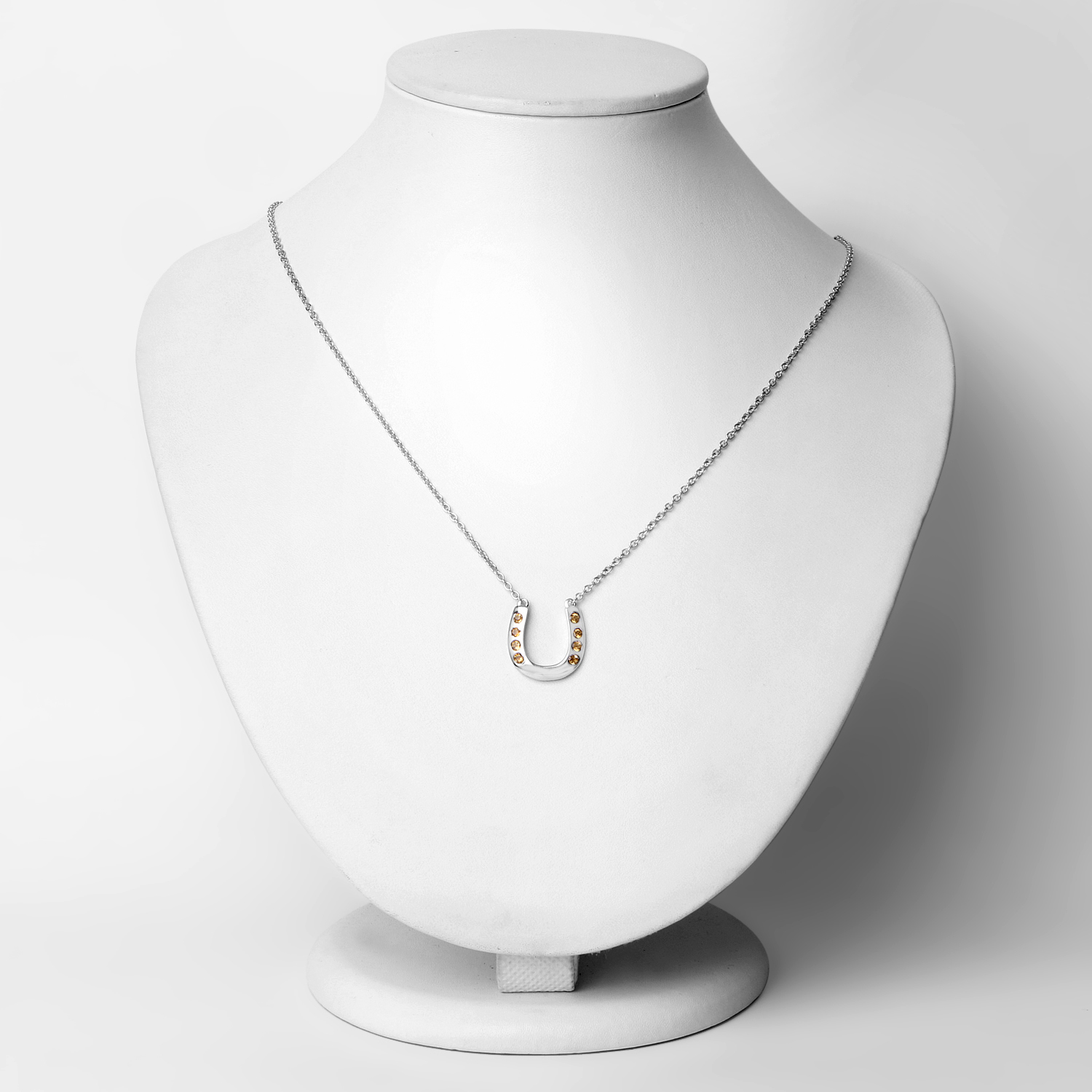 0.25 Carat Genuine Citrine .925 Sterling Silver Necklace