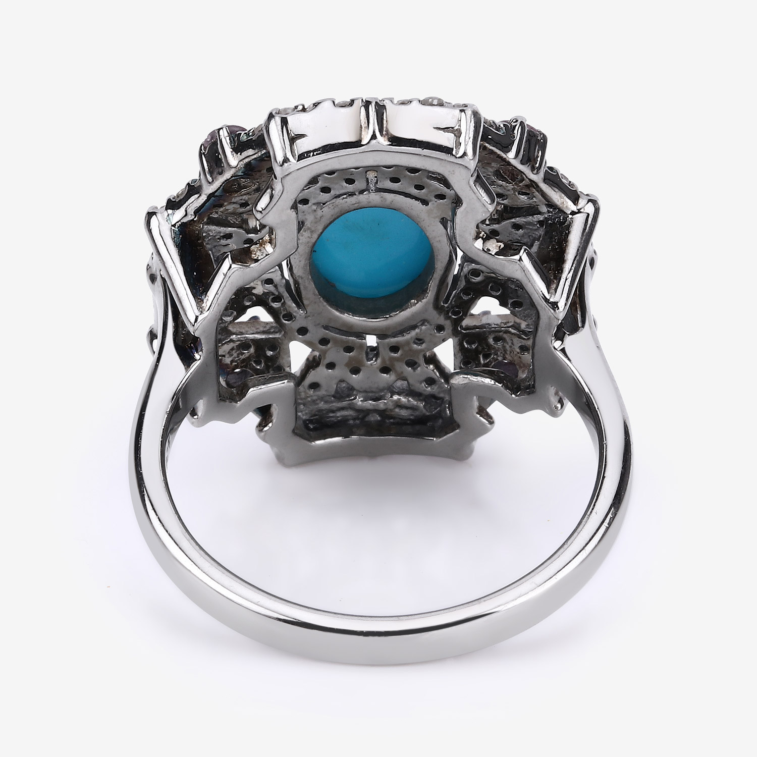 2.93 Carat Genuine Multi Gemstones .925 Sterling Silver Ring