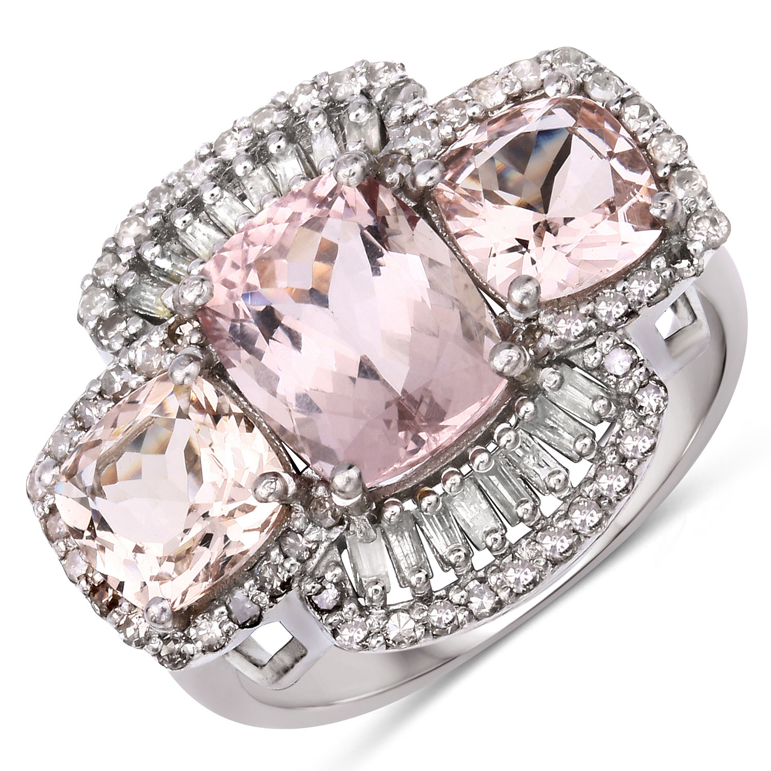 4.55 Carat Genuine Multi Gemstones .925 Sterling Silver Ring