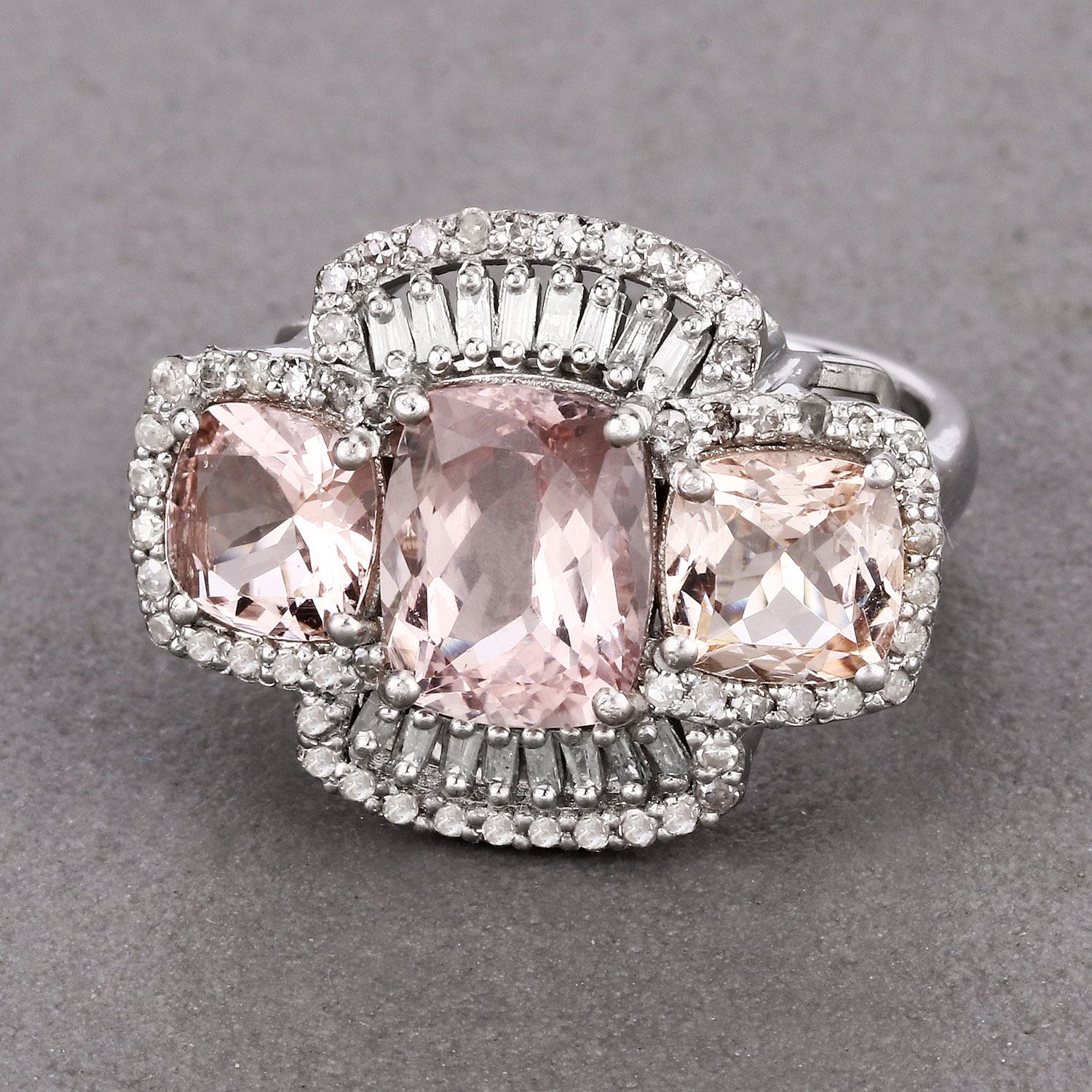 4.55 Carat Genuine Multi Gemstones .925 Sterling Silver Ring