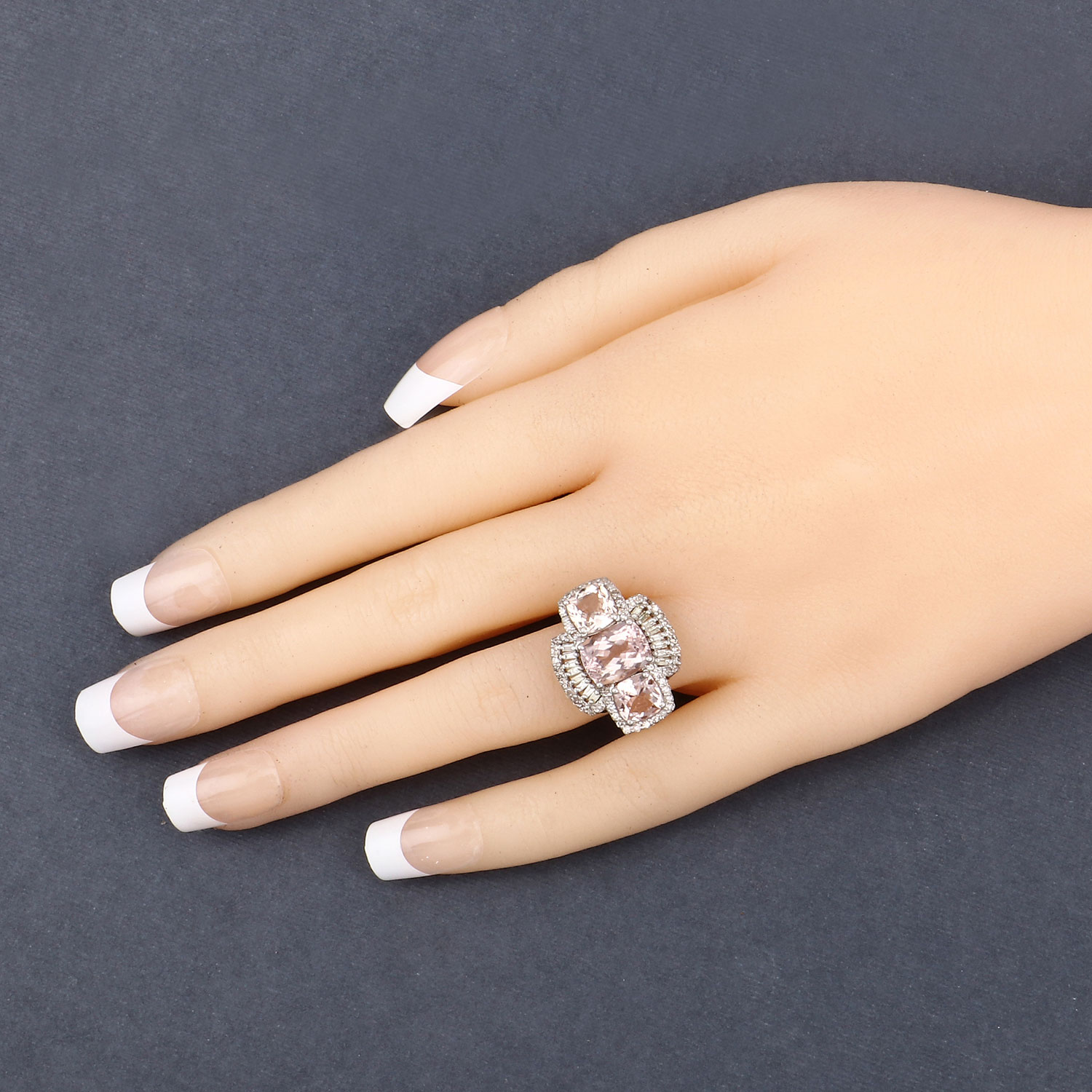 4.55 Carat Genuine Multi Gemstones .925 Sterling Silver Ring