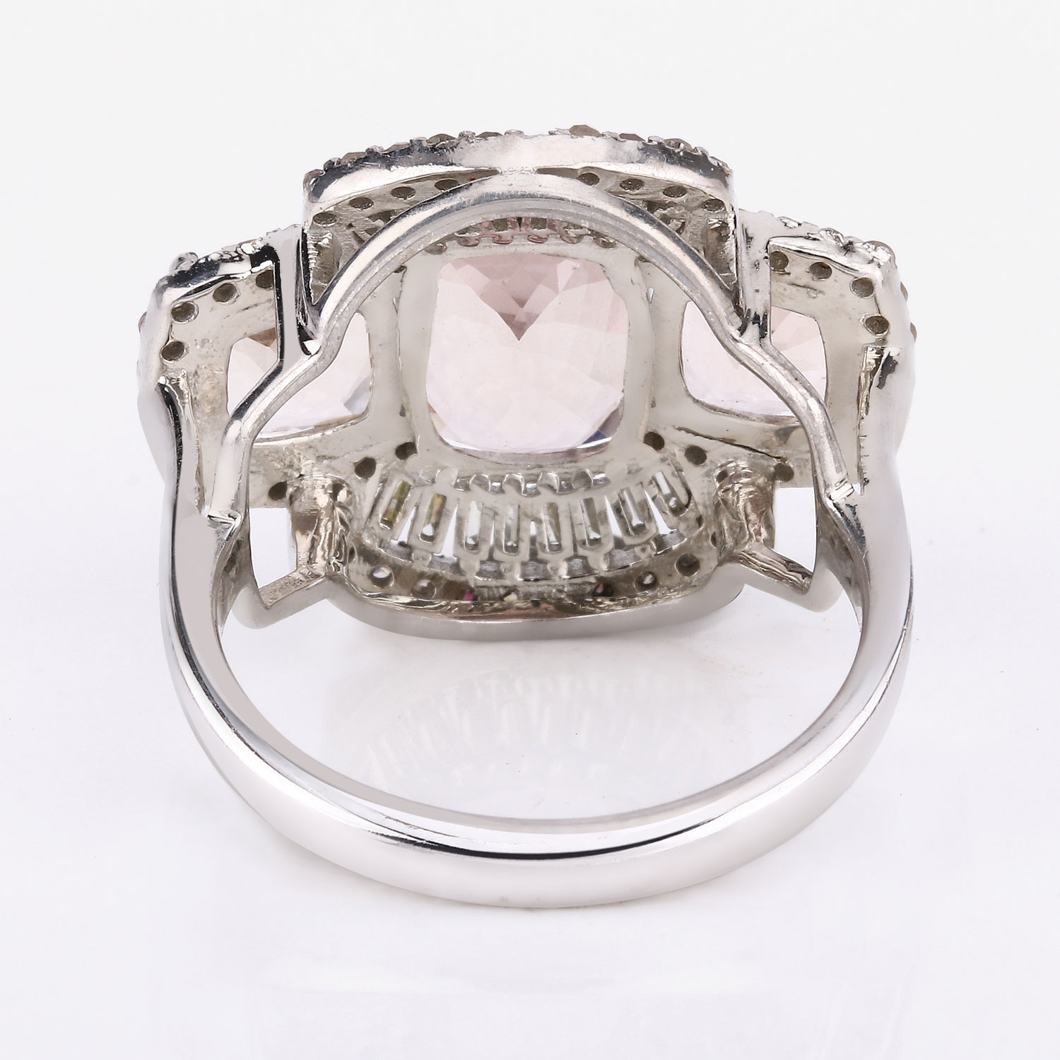 4.55 Carat Genuine Multi Gemstones .925 Sterling Silver Ring