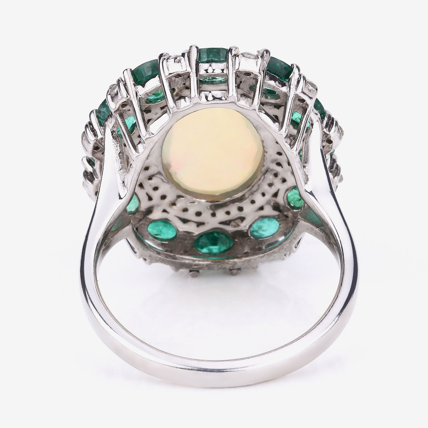 7.32 Carat Genuine Multi Gemstones .925 Sterling Silver Ring