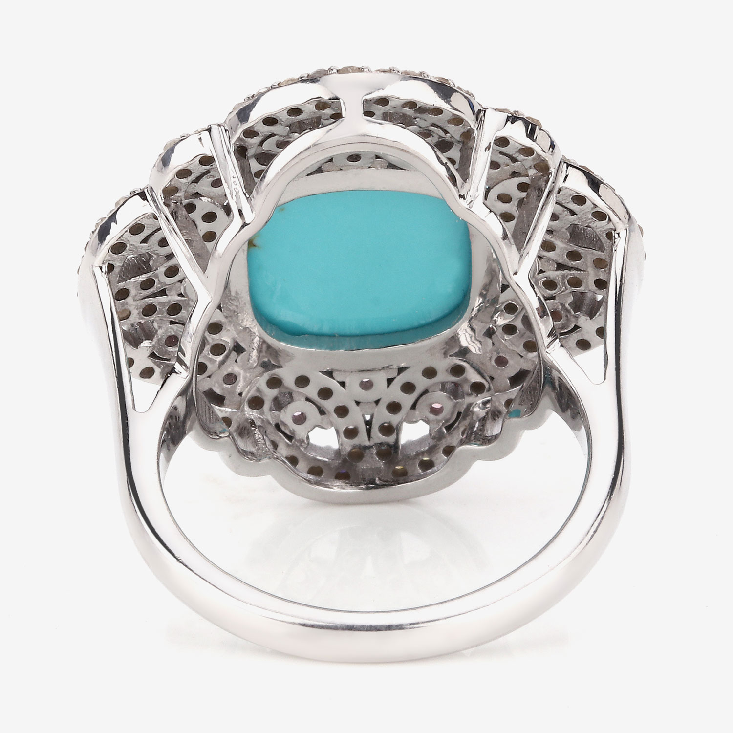 6.48 Carat Genuine Multi Gemstones .925 Sterling Silver Ring