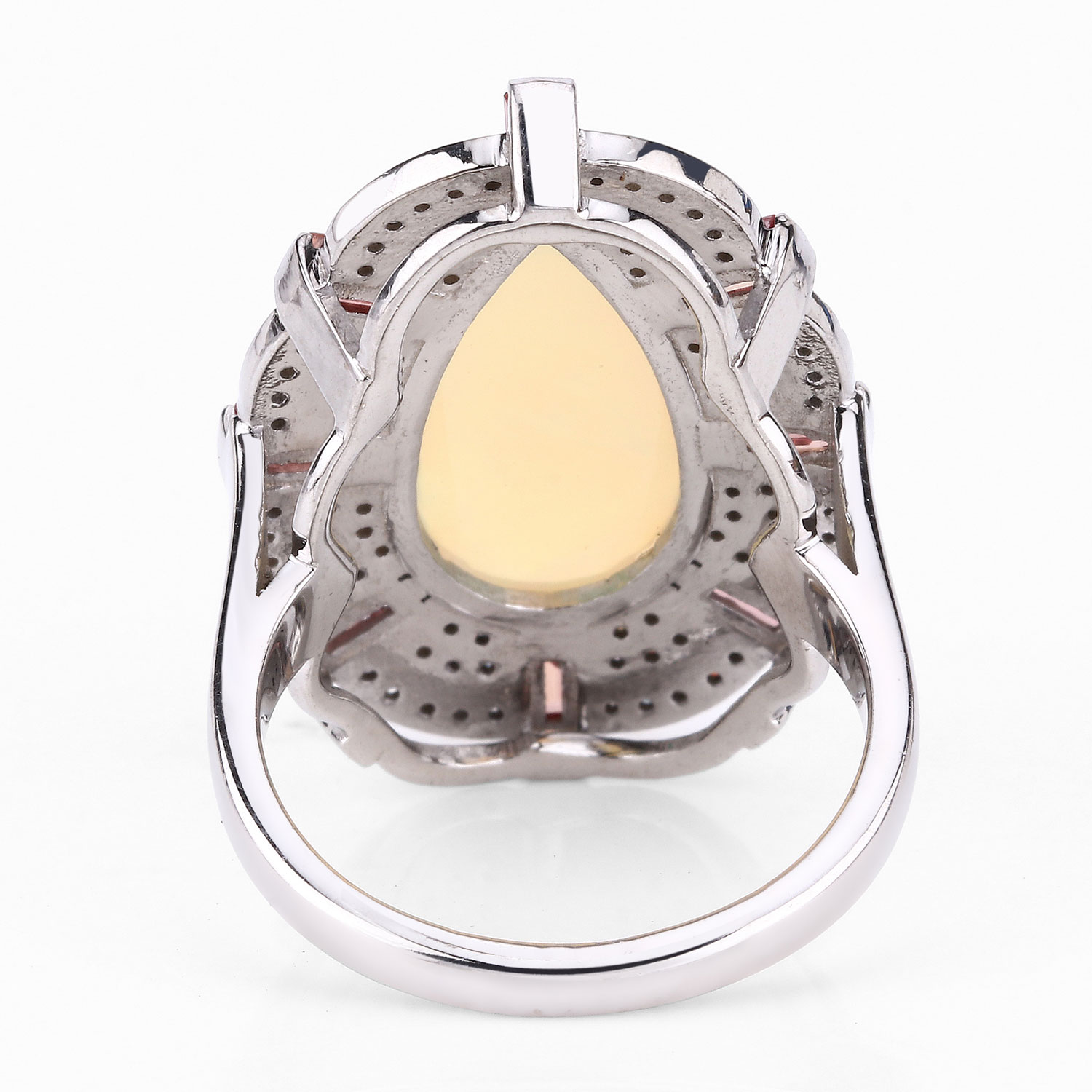 6.16 Carat Genuine Multi Gemstones .925 Sterling Silver Ring