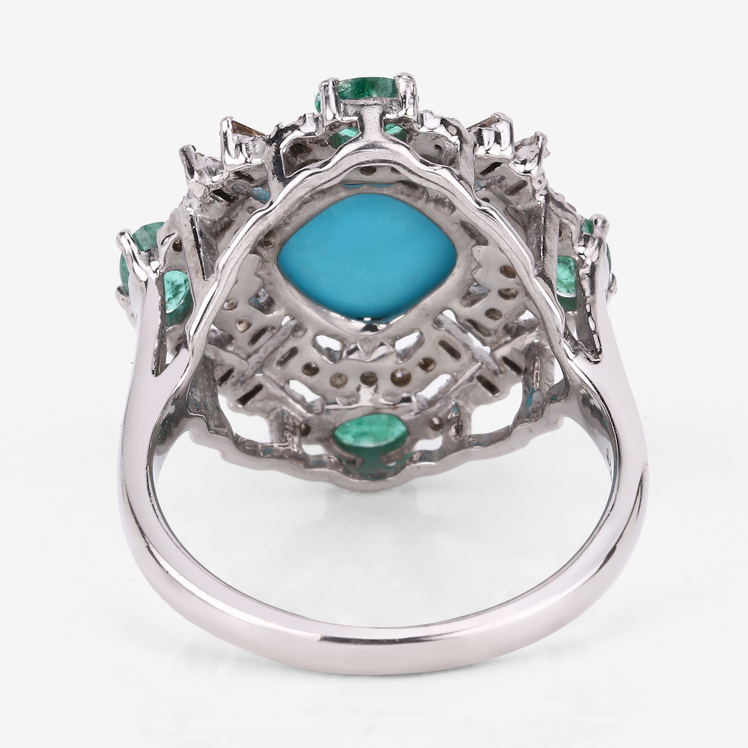 3.51 Carat Genuine Multi Gemstones .925 Sterling Silver Ring