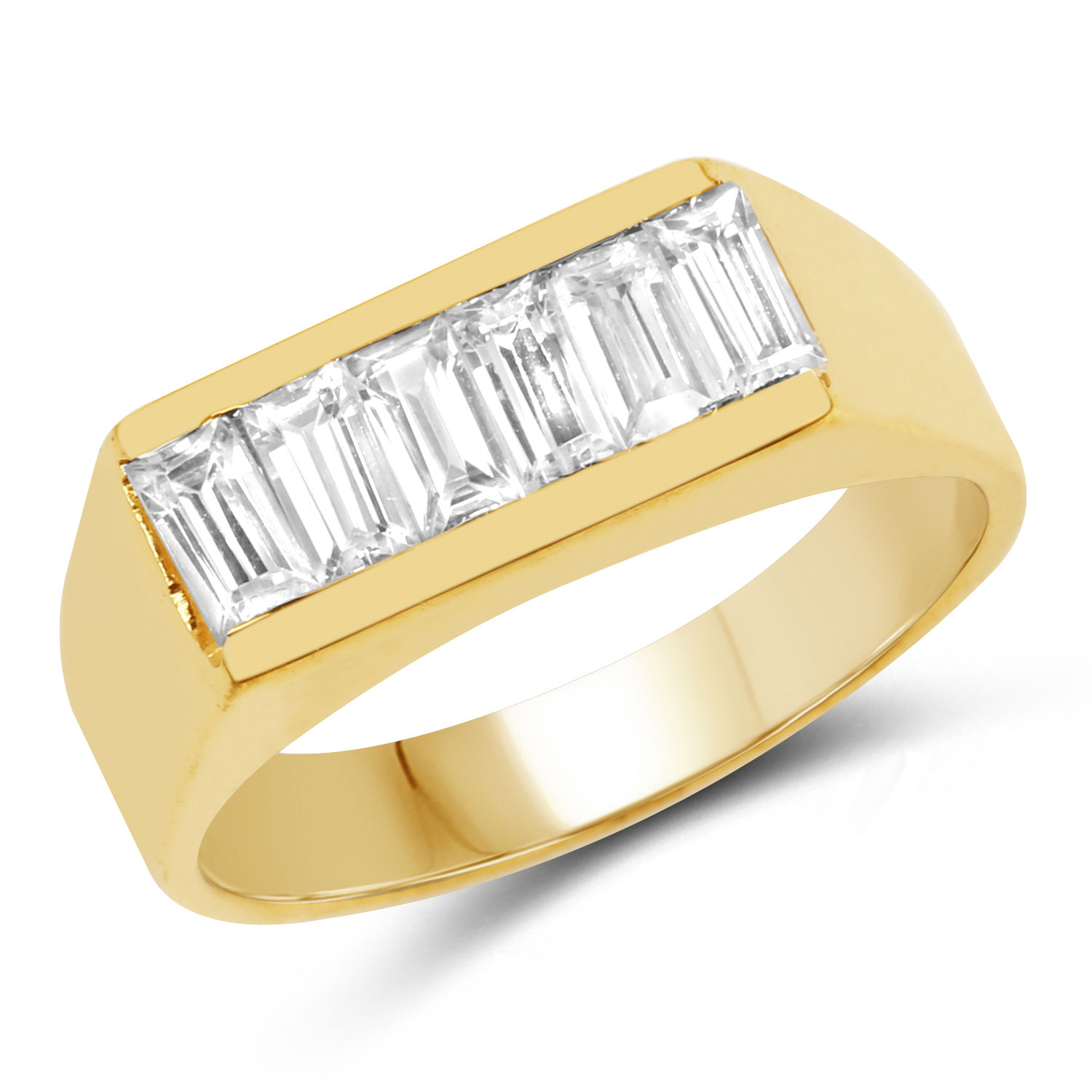 1.08 Carat Genuine White Cubic Zirconia Brass Ring