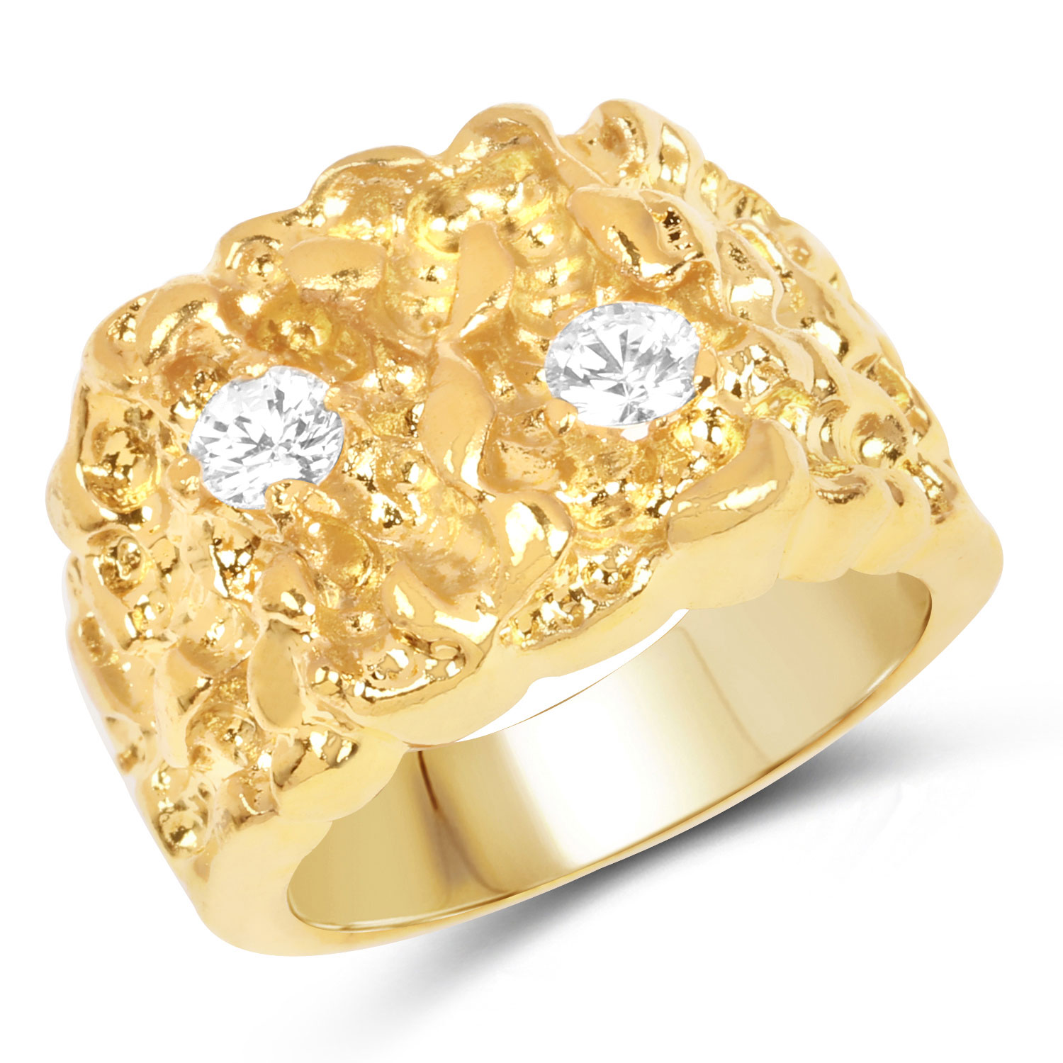 0.78 Carat Genuine White Cubic Zirconia Brass Ring