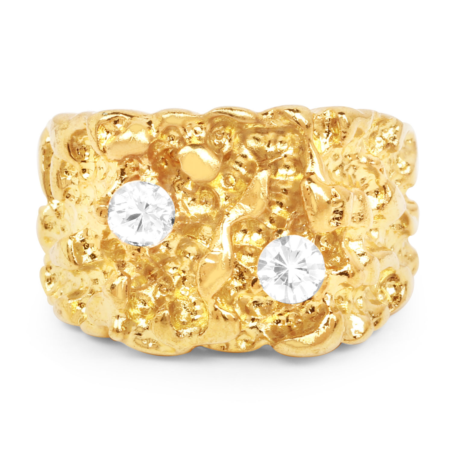 0.78 Carat Genuine White Cubic Zirconia Brass Ring