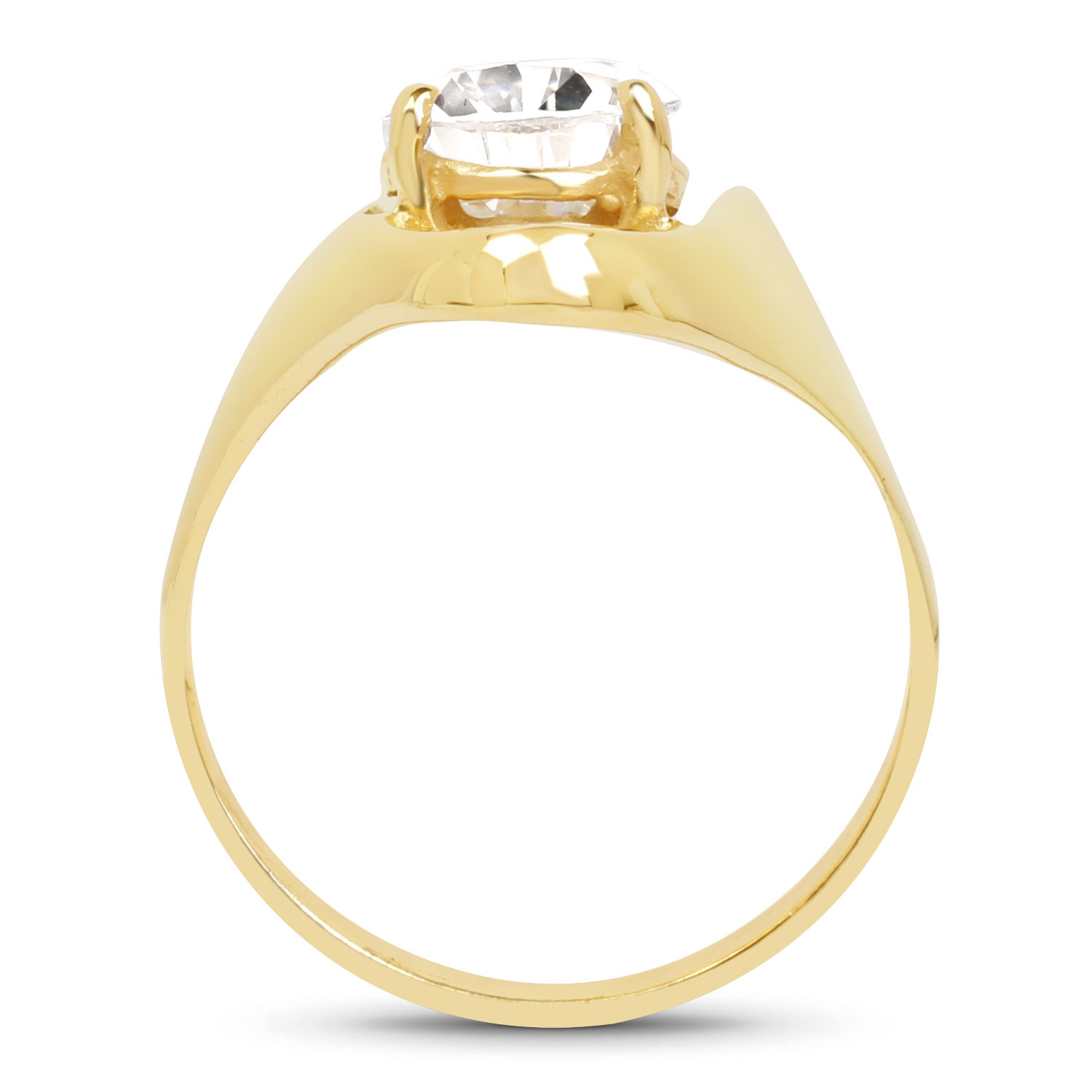 4.50 Carat Genuine White Cubic Zirconia Brass Ring