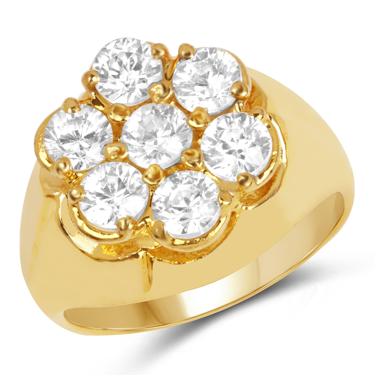 5.81 Carat Genuine White Cubic Zirconia Brass Ring