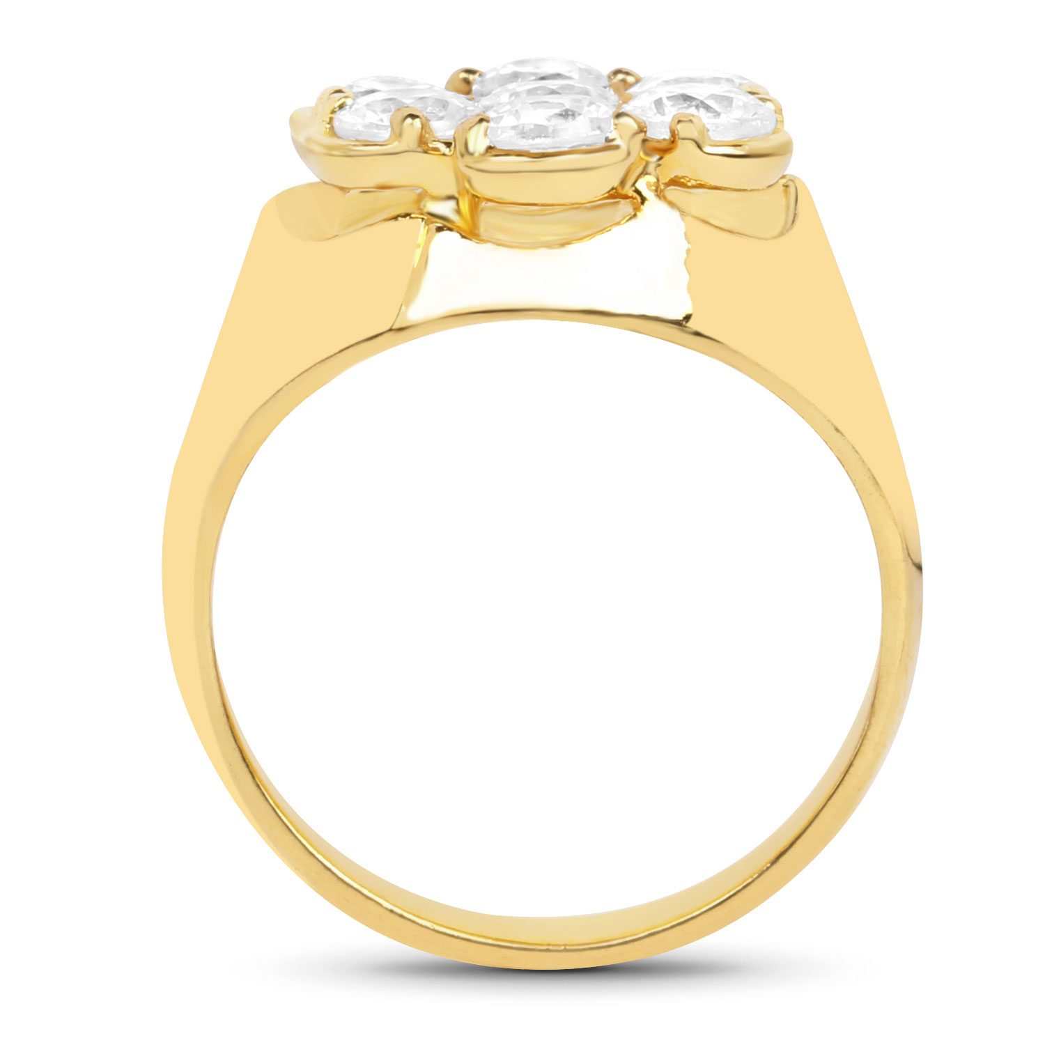 5.81 Carat Genuine White Cubic Zirconia Brass Ring