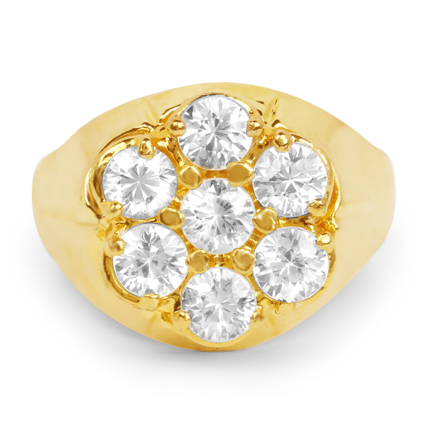 5.81 Carat Genuine White Cubic Zirconia Brass Ring