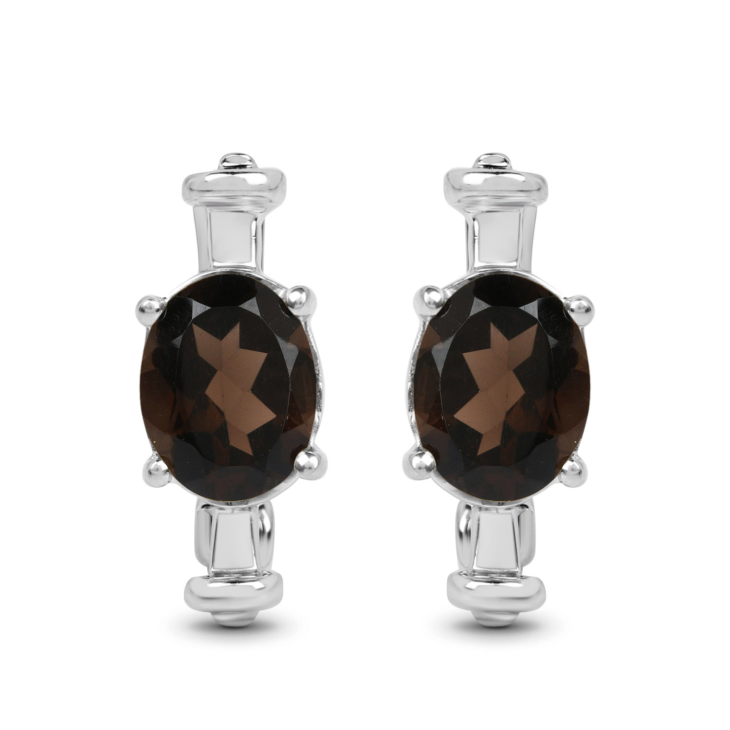 6.20 Carat Genuine Smoky Quartz .925 Sterling Silver Earrings