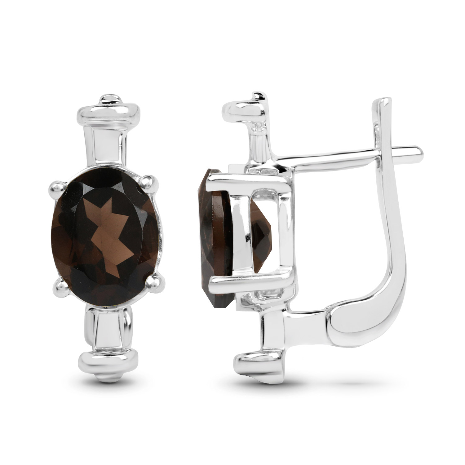 6.20 Carat Genuine Smoky Quartz .925 Sterling Silver Earrings