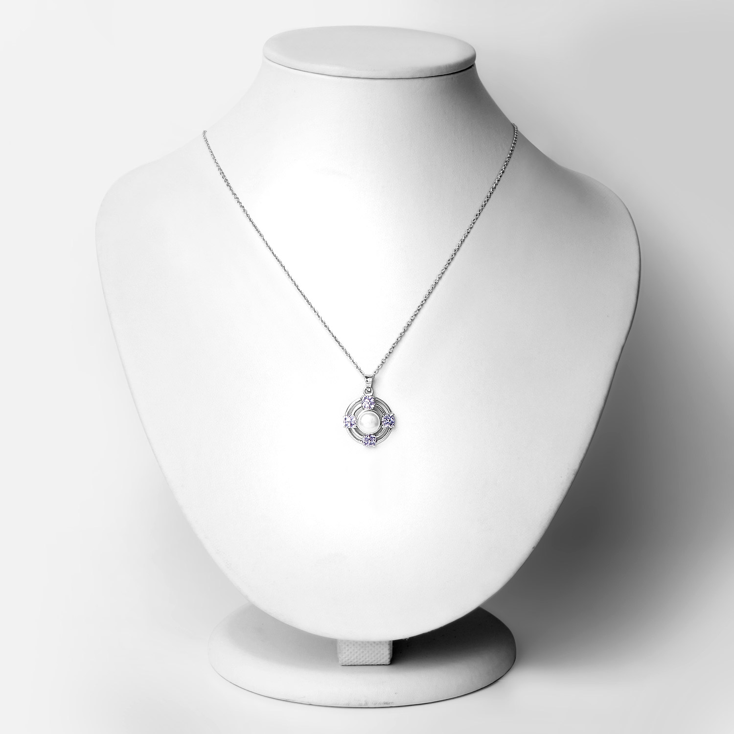 3.62 Carat Genuine Tanzanite and Pearl .925 Sterling Silver Pendant