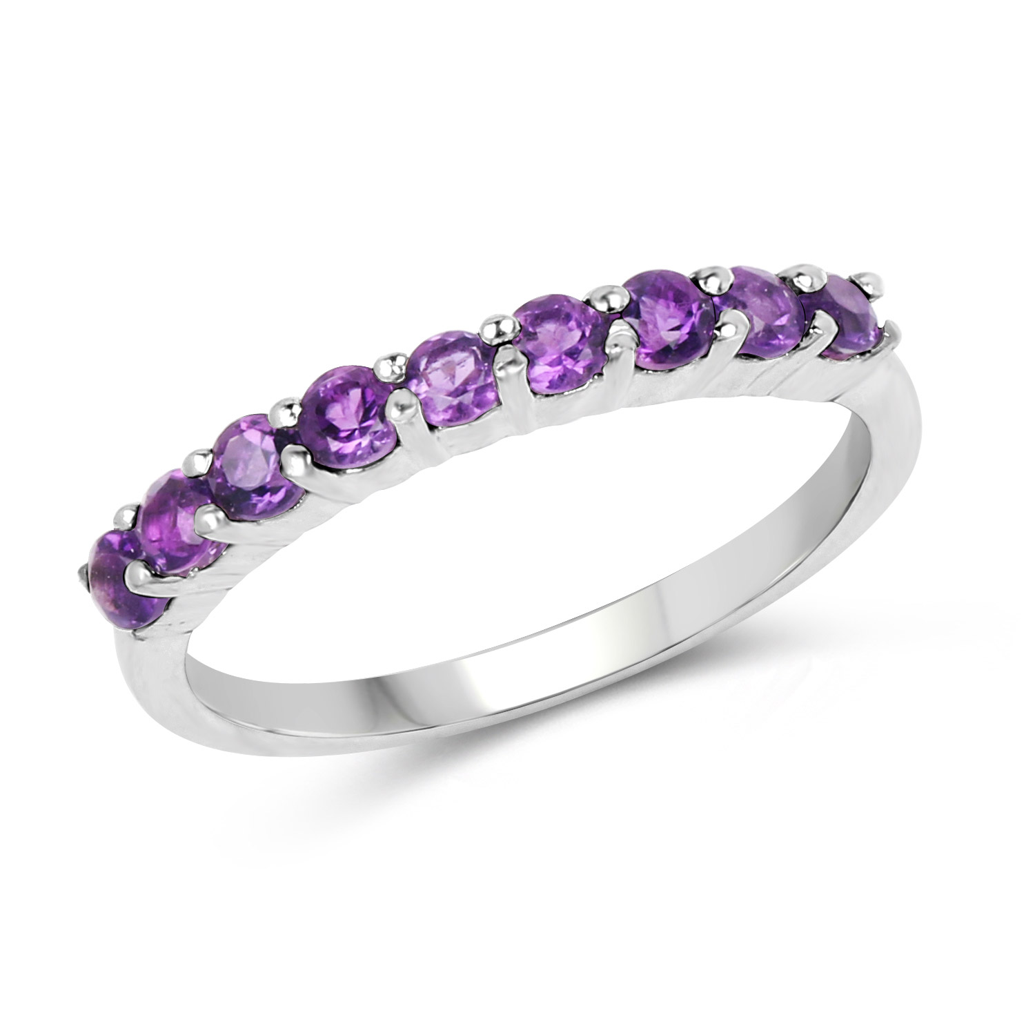 0.54 Carat Genuine Amethyst .925 Sterling Silver Ring