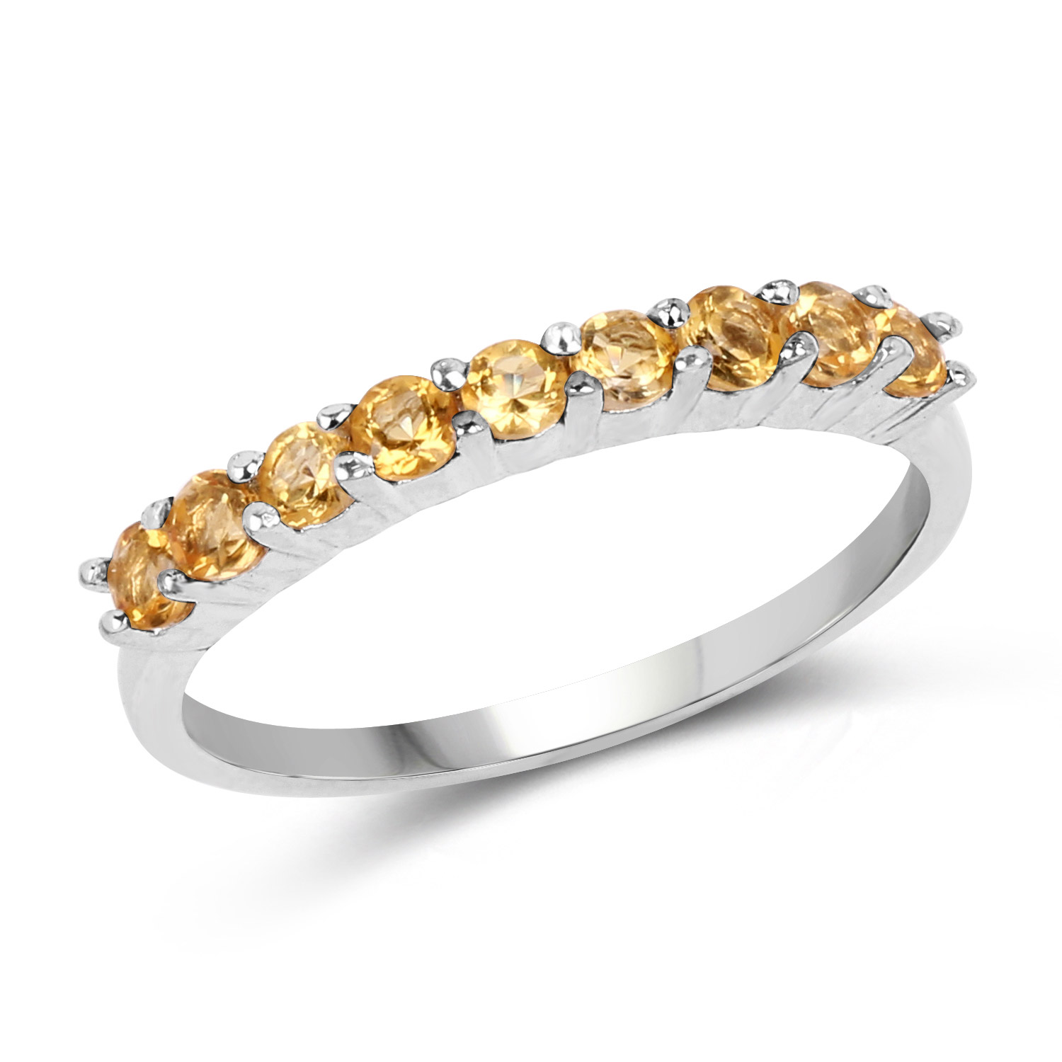 0.59 Carat Genuine Citrine .925 Sterling Silver Ring