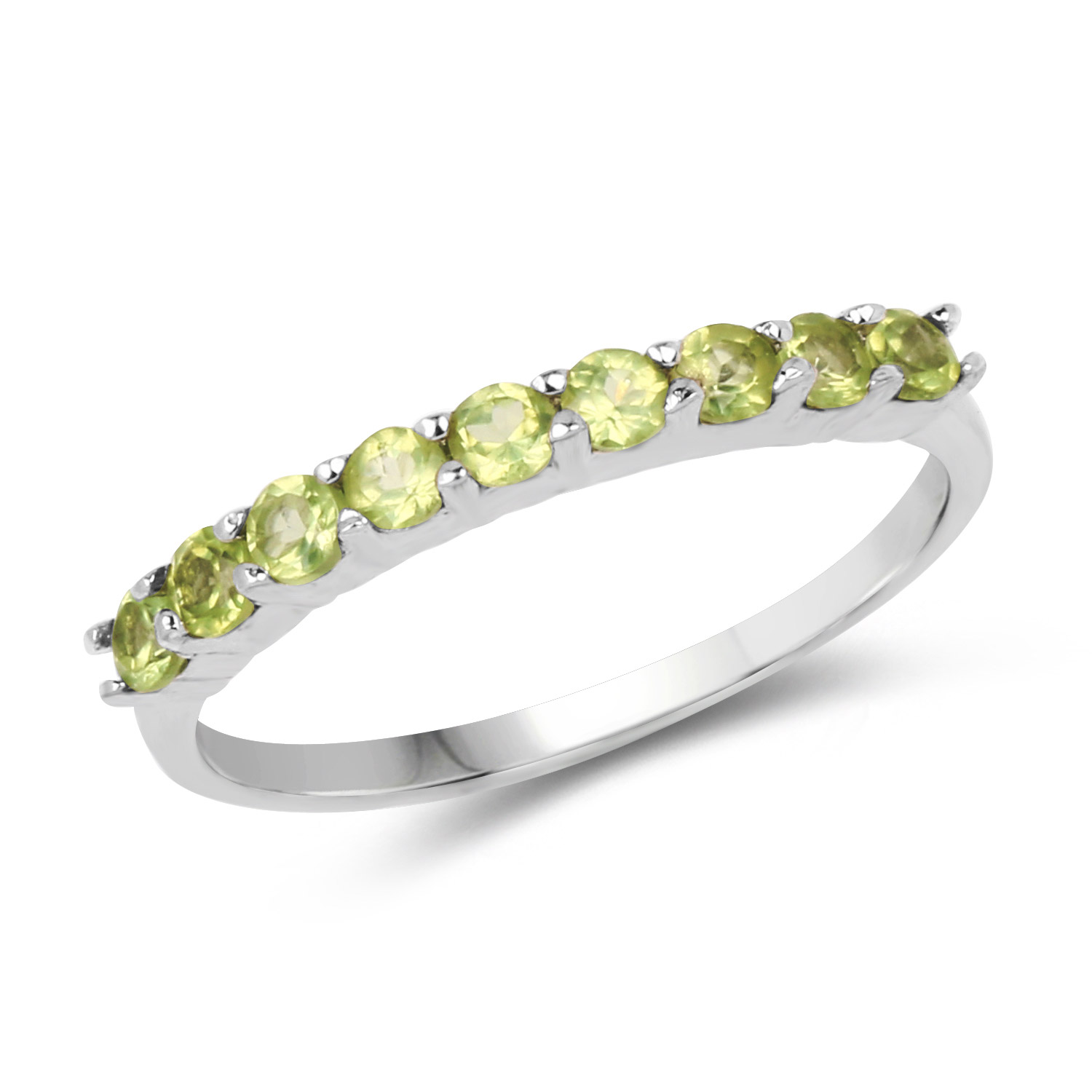 0.63 Carat Genuine Peridot .925 Sterling Silver Ring