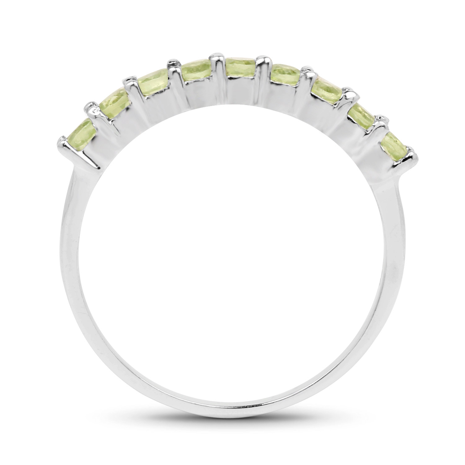 0.63 Carat Genuine Peridot .925 Sterling Silver Ring