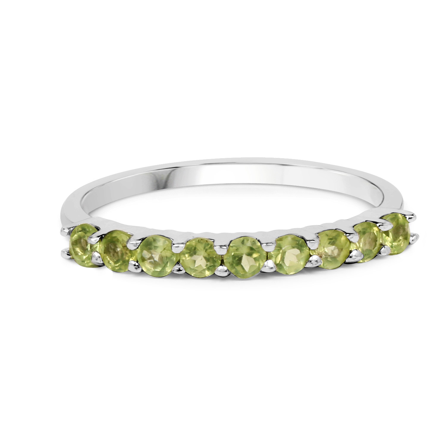 0.63 Carat Genuine Peridot .925 Sterling Silver Ring