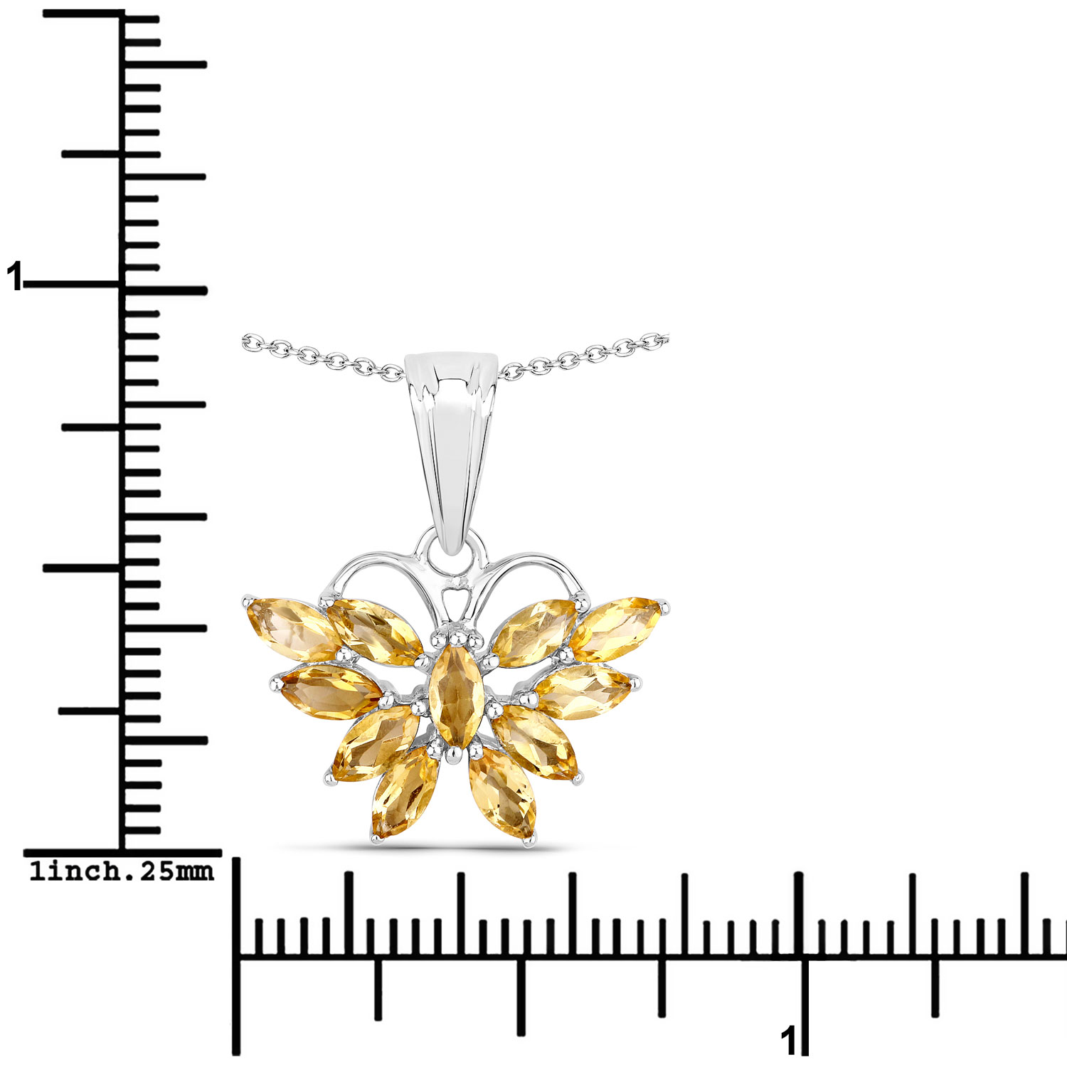 1.32 Carat Genuine Citrine .925 Sterling Silver Pendant