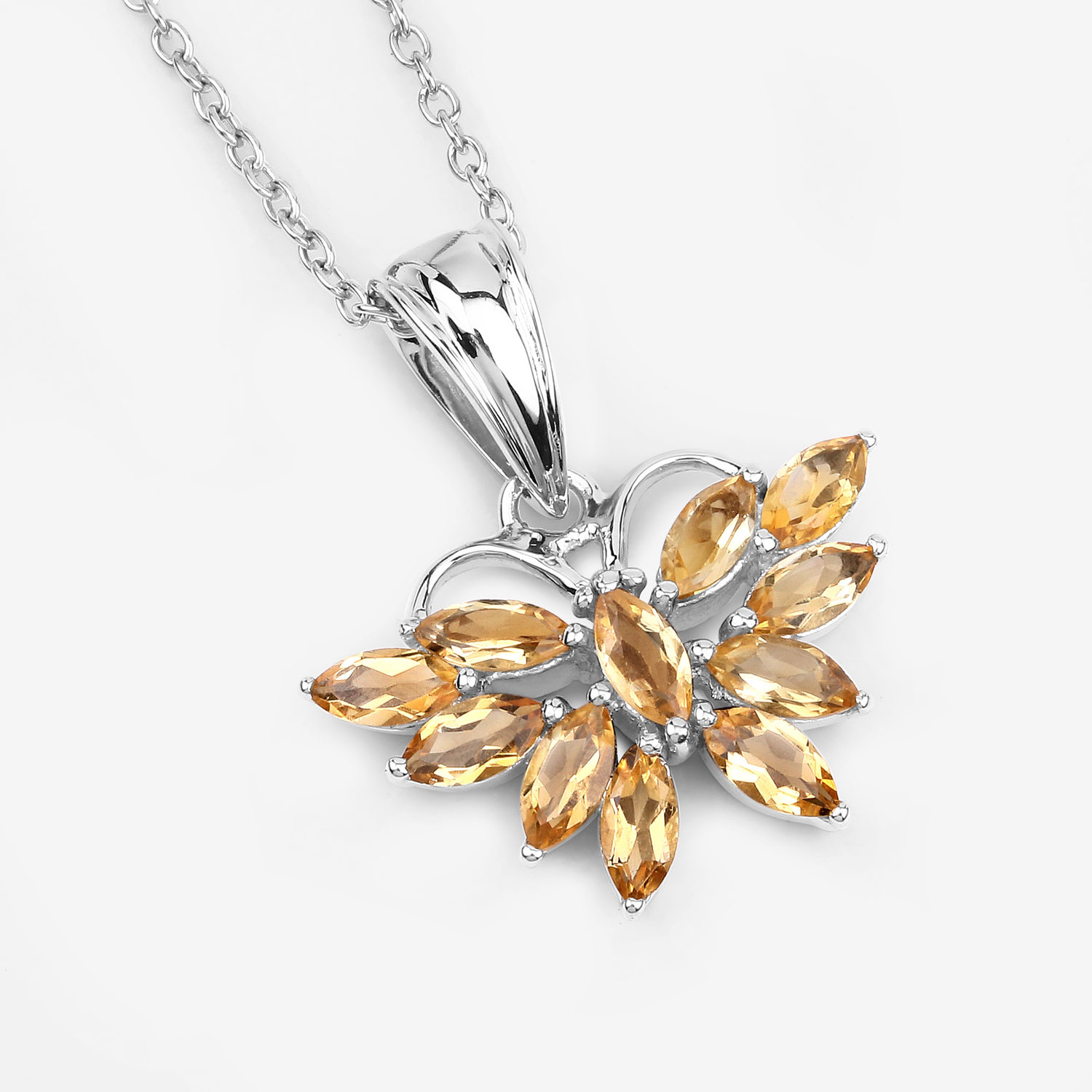 1.32 Carat Genuine Citrine .925 Sterling Silver Pendant