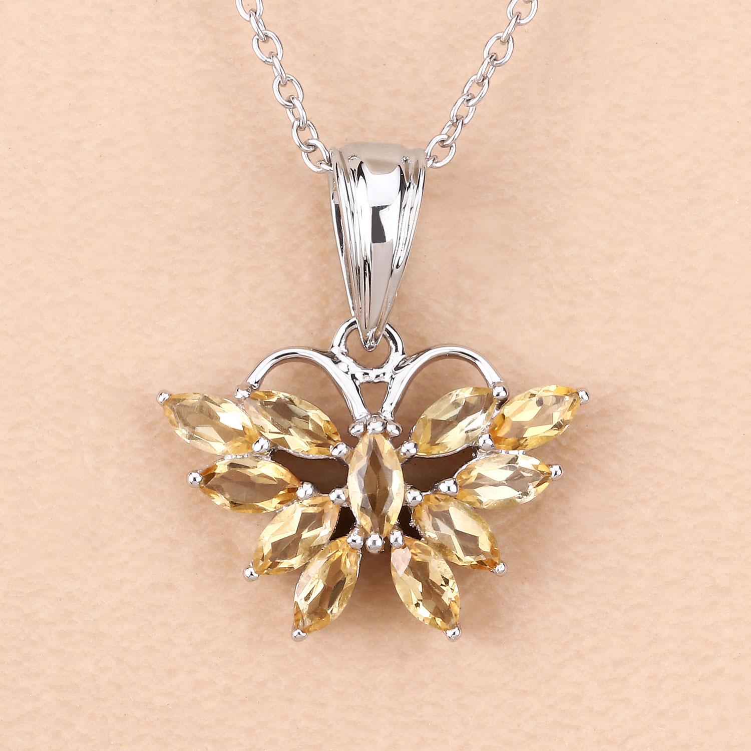 1.32 Carat Genuine Citrine .925 Sterling Silver Pendant