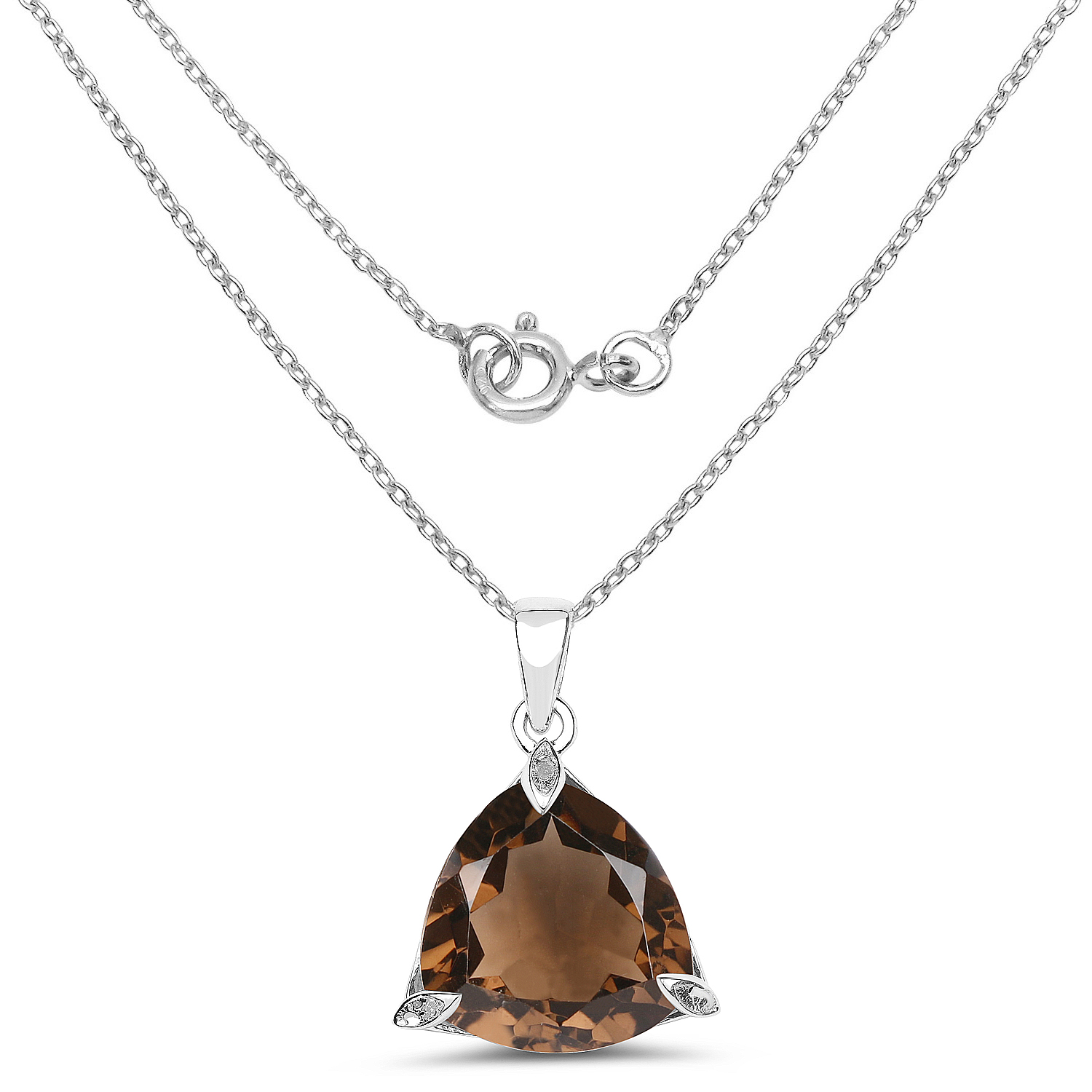 17.34 Carat Genuine Smoky Quartz .925 Sterling Silver Pendant