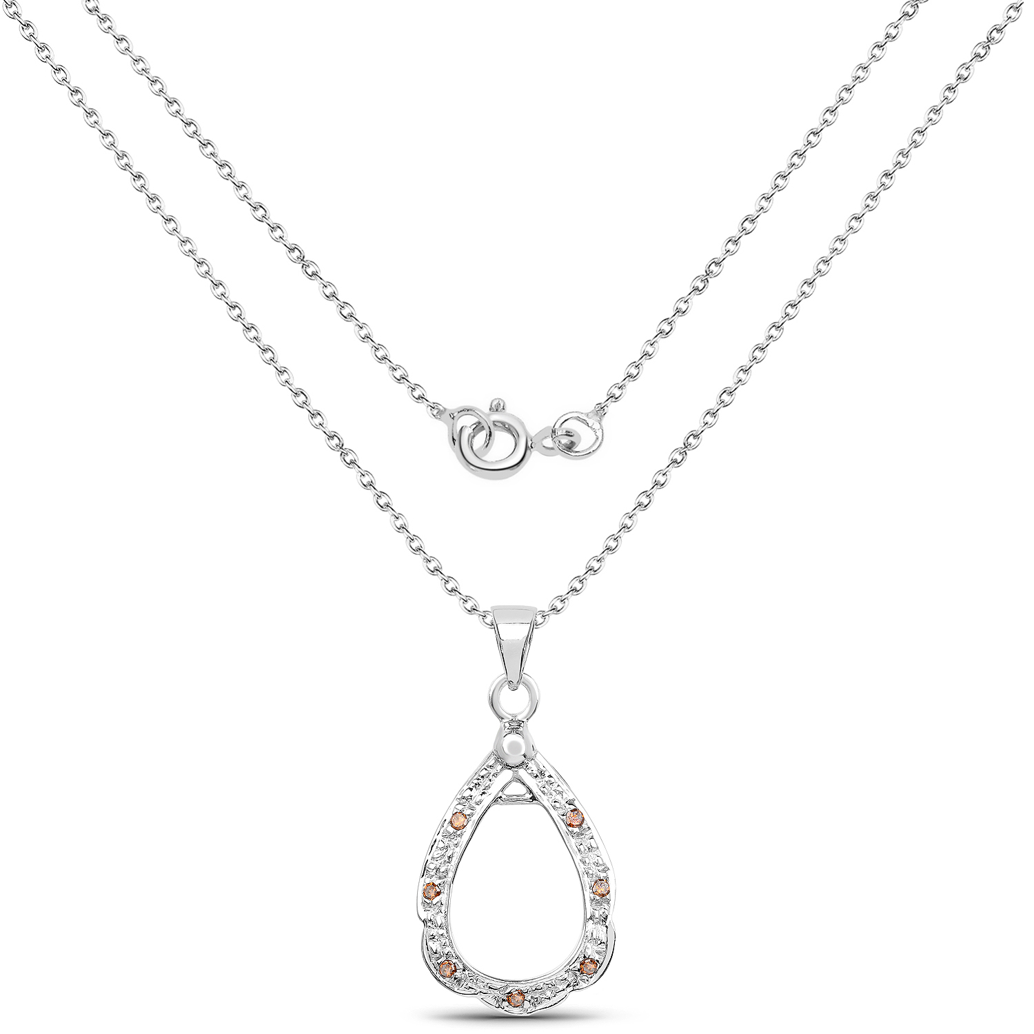 0.06 Carat Genuine Red Diamond .925 Sterling Silver Pendant