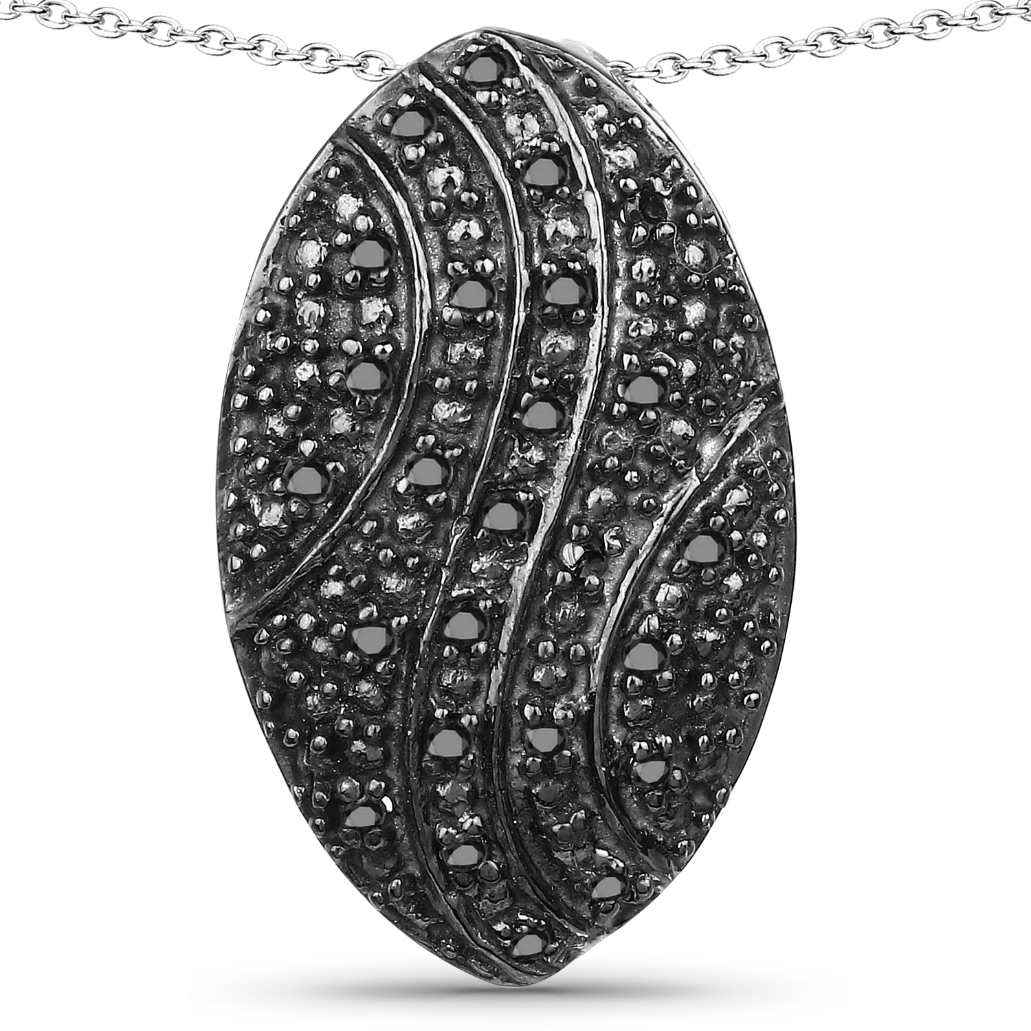 0.23 Carat Genuine Black Diamond .925 Sterling Silver Pendant